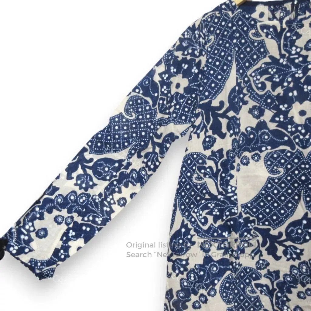 45rpm Handmade Indigo Print Shirt from India. Size M / US 6-8 / IT 42-44 - 7 Thumbnail