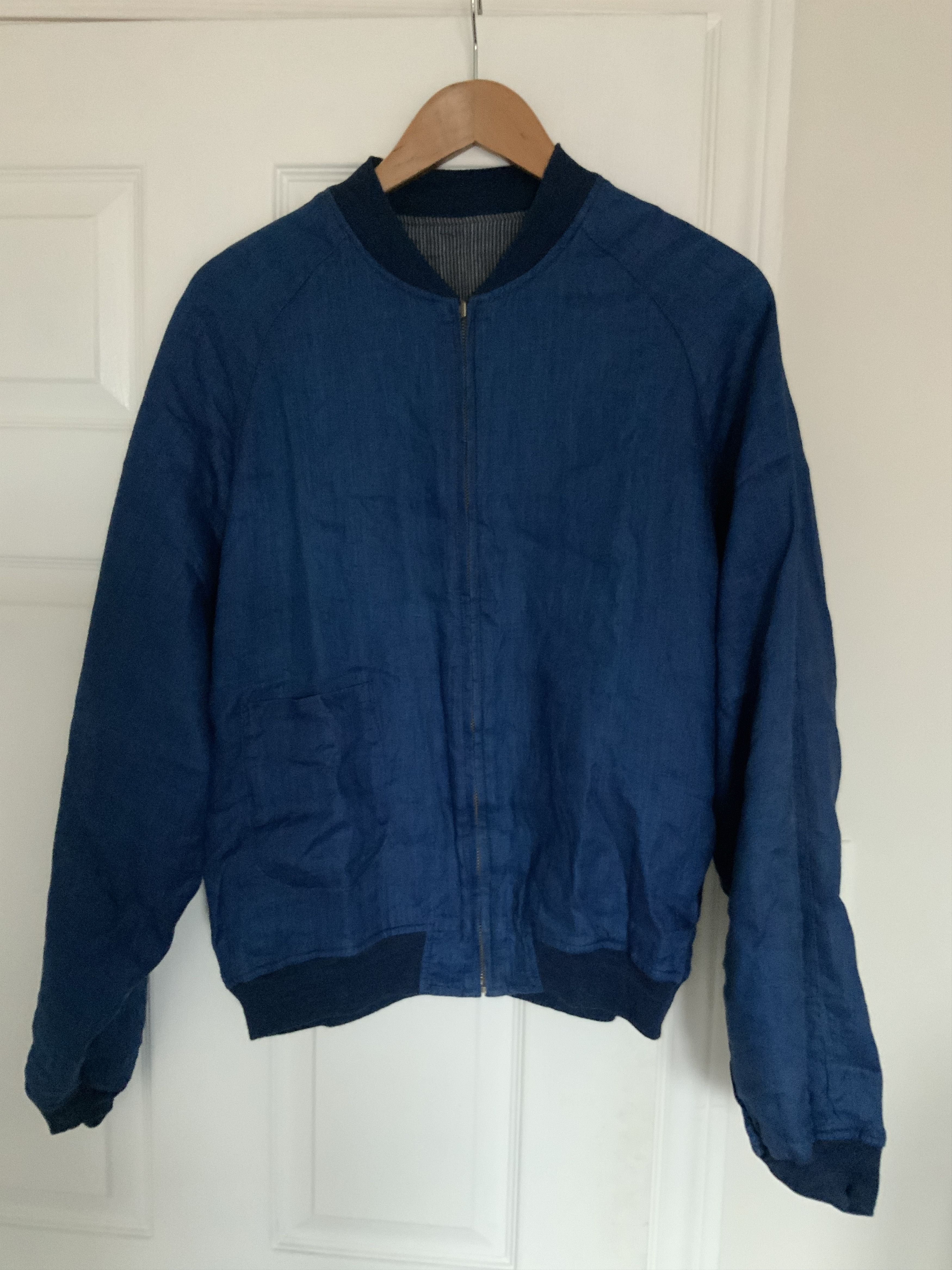Kapital × Kapital Kountry KAPITAL Striped Linen Reversible Bomber Jacket Size US L / EU 52-54 / 3 - 2 Thumbnail