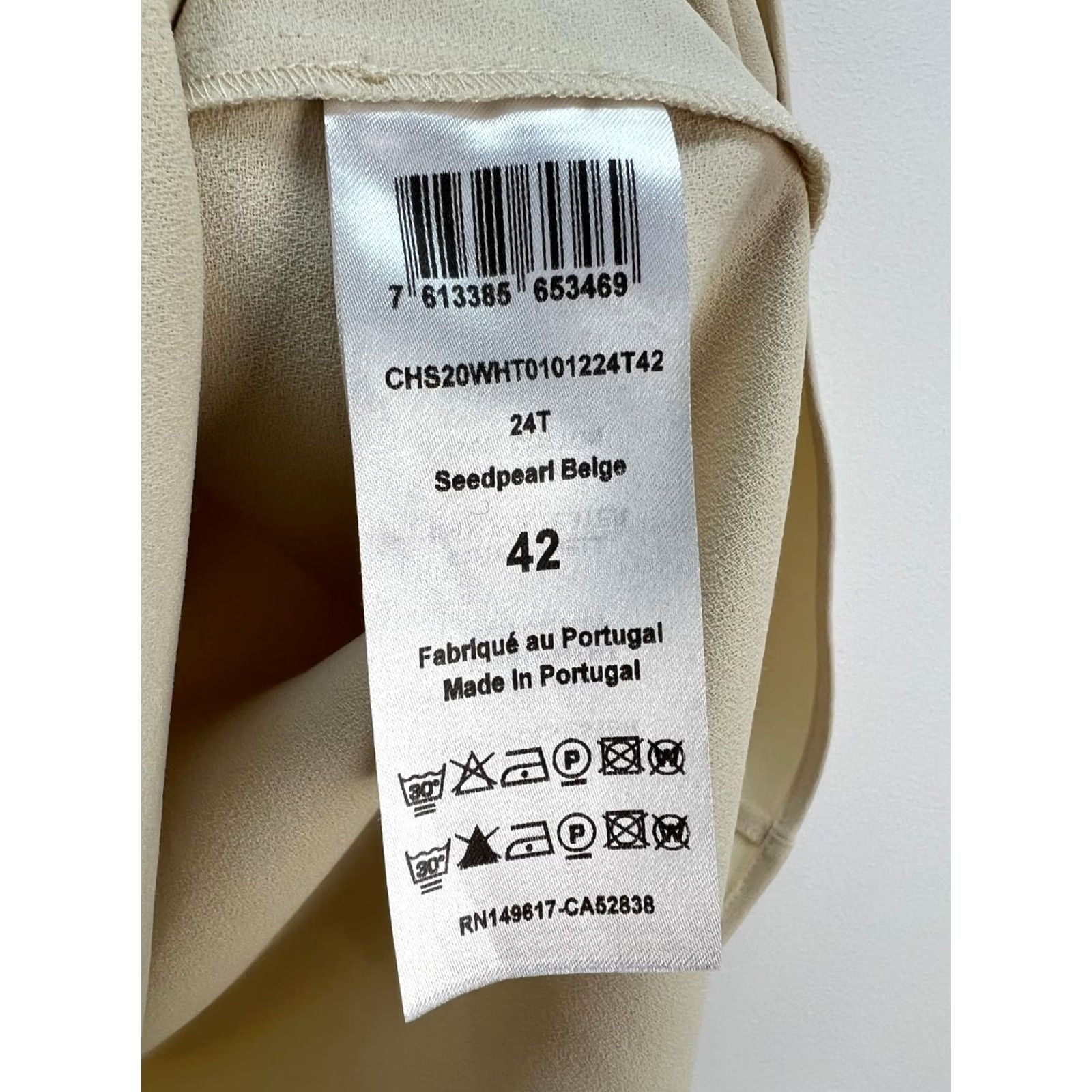 Vintage See By Chloe Beige V-Neck Blouse Ruched Short Sleeve Women’s Size 42 L Beige Blouse Womens V-Neck Short Sleeve See By Chloe Size L / US 10 / IT 46 - 7 Thumbnail
