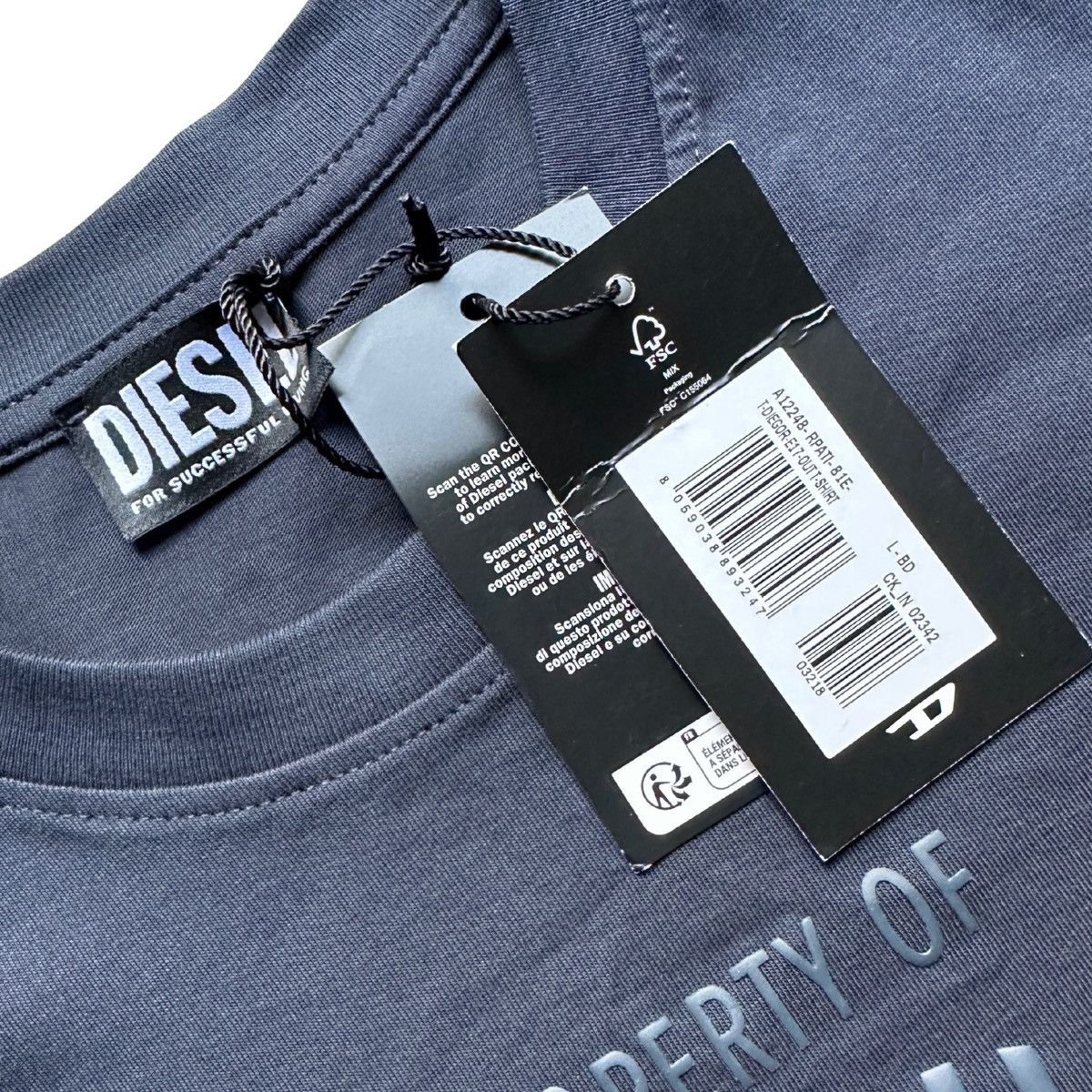 Diesel Diesel Men's T-Diegor-E17 T-Shirt - Navy Blue Logo Tee Size US L / EU 52-54 / 3 - 4 Thumbnail