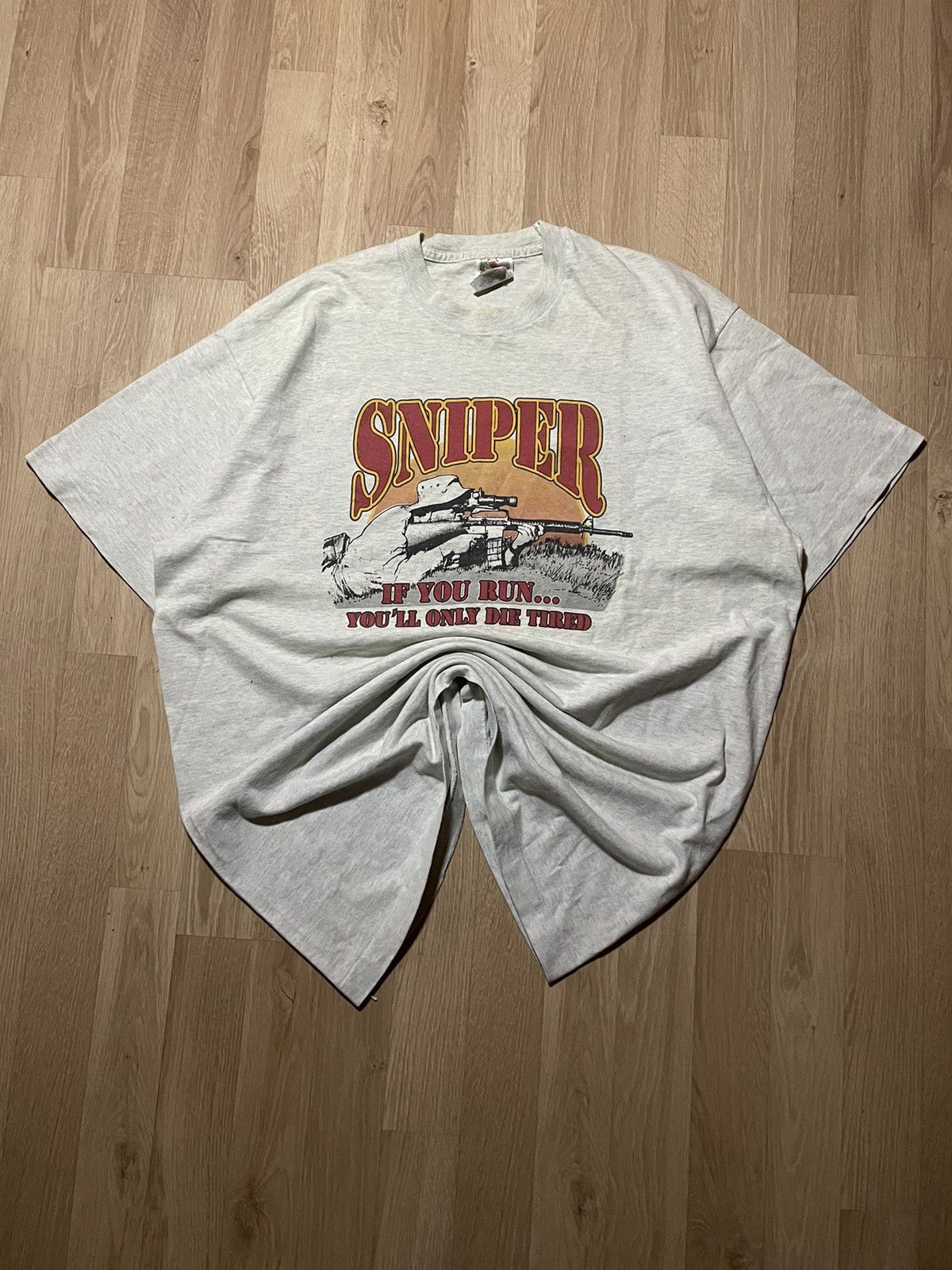 Fruit Of The Loom × Vintage vintage sniper fruit of the loom shirt 90s Size US XL / EU 56 / 4 - 1 Thumbnail