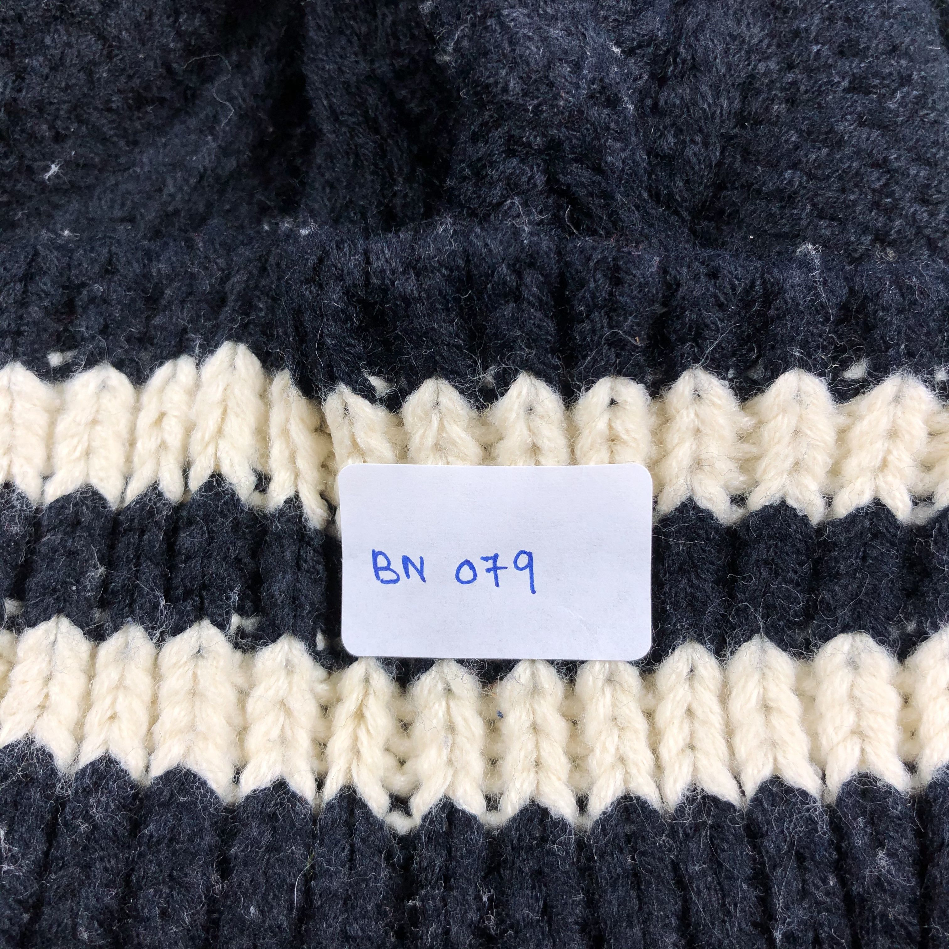Japanese Brand Cable Knit Stripe Beanie Size ONE SIZE - 5 Thumbnail
