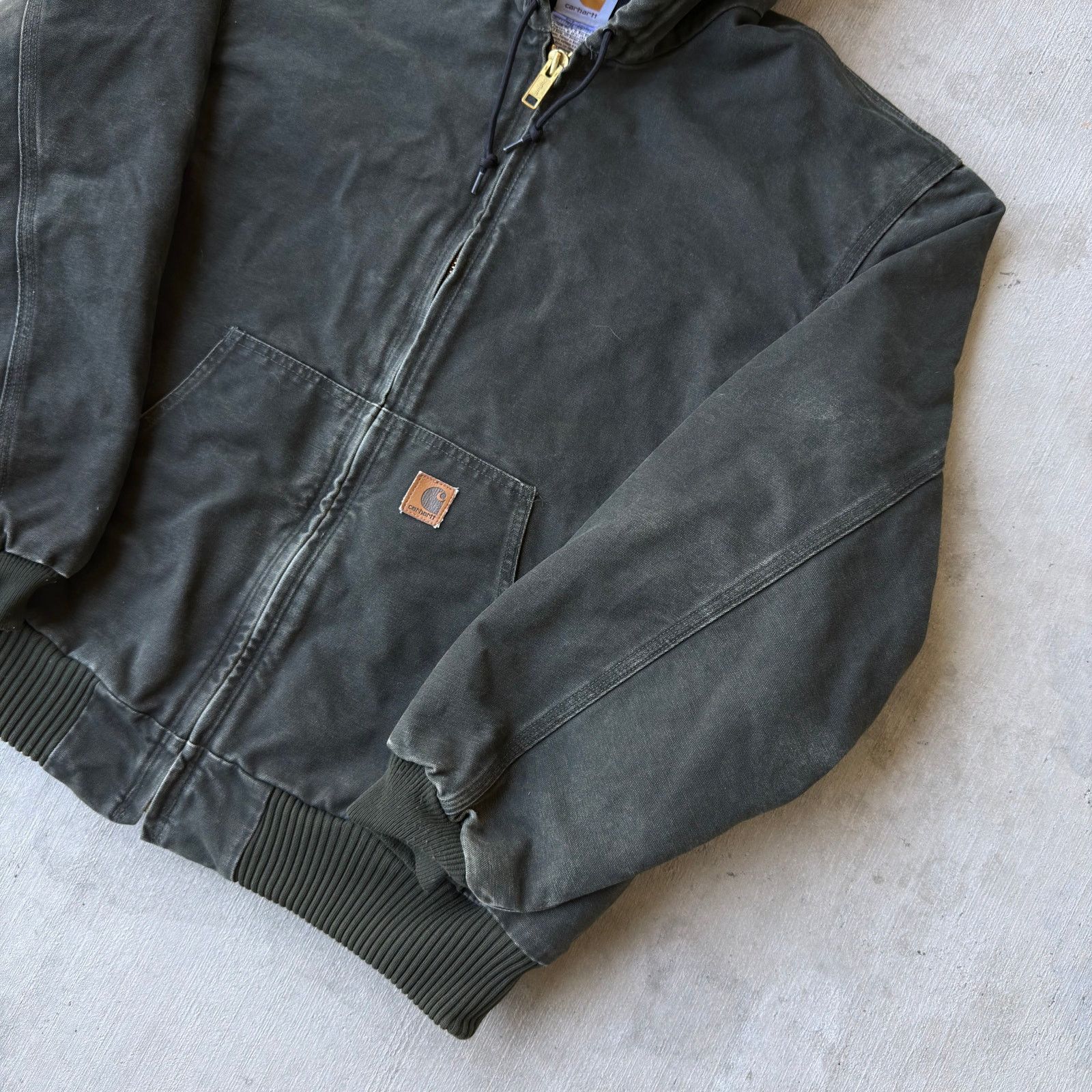 Carhartt × Vintage Carhartt J130 MOS green hooded work wear jacket XL Size US XL / EU 56 / 4 - 4 Thumbnail