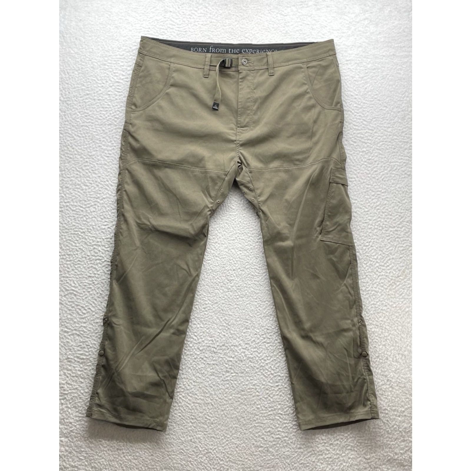PRAna Zion Cargo Pants Mens 44x30 Green Nylon Quick Dry Hiking Trousers Regular Fit -Sport, Agile, Outdoor, 90s? (adjust).