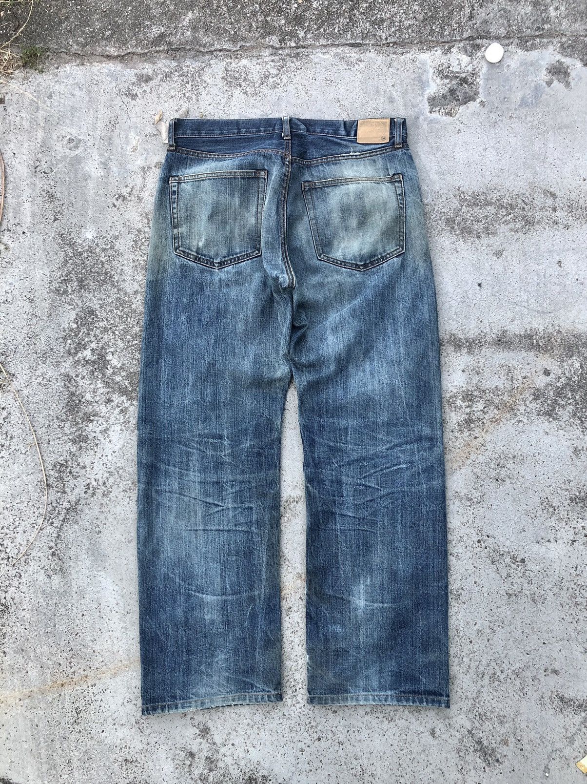 Uniqlo WIDE LEG⚡️⚡️VINTAGE UNIQLO SELVEDGE DISTRESSED DENIM Size US 34 / EU 50 - 7 Thumbnail