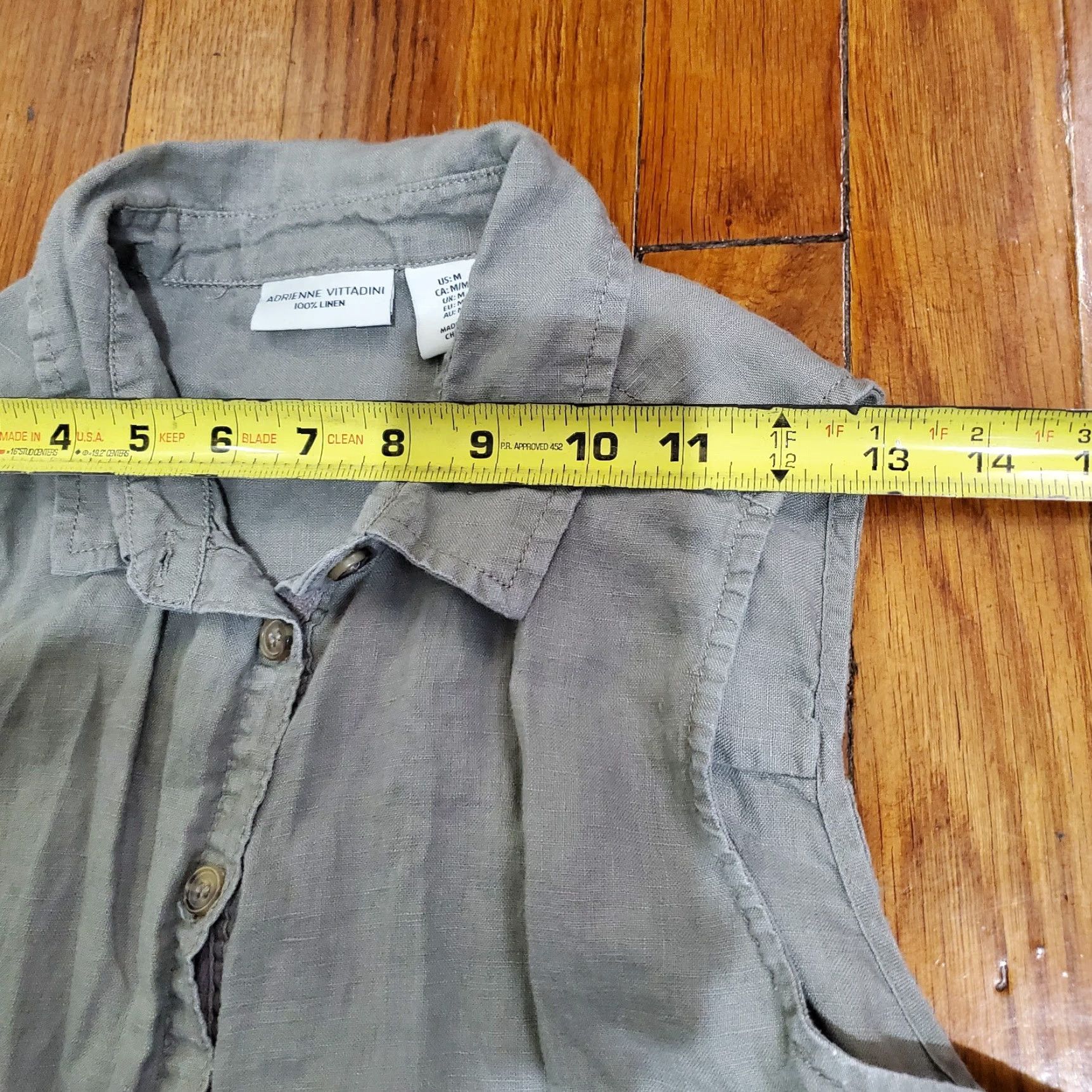 Vintage VINTAGE Adrienne Vittadini Linen Dress Womens Green Button Down Midi Coastal Med Size M / US 6-8 / IT 42-44 - 6 Thumbnail