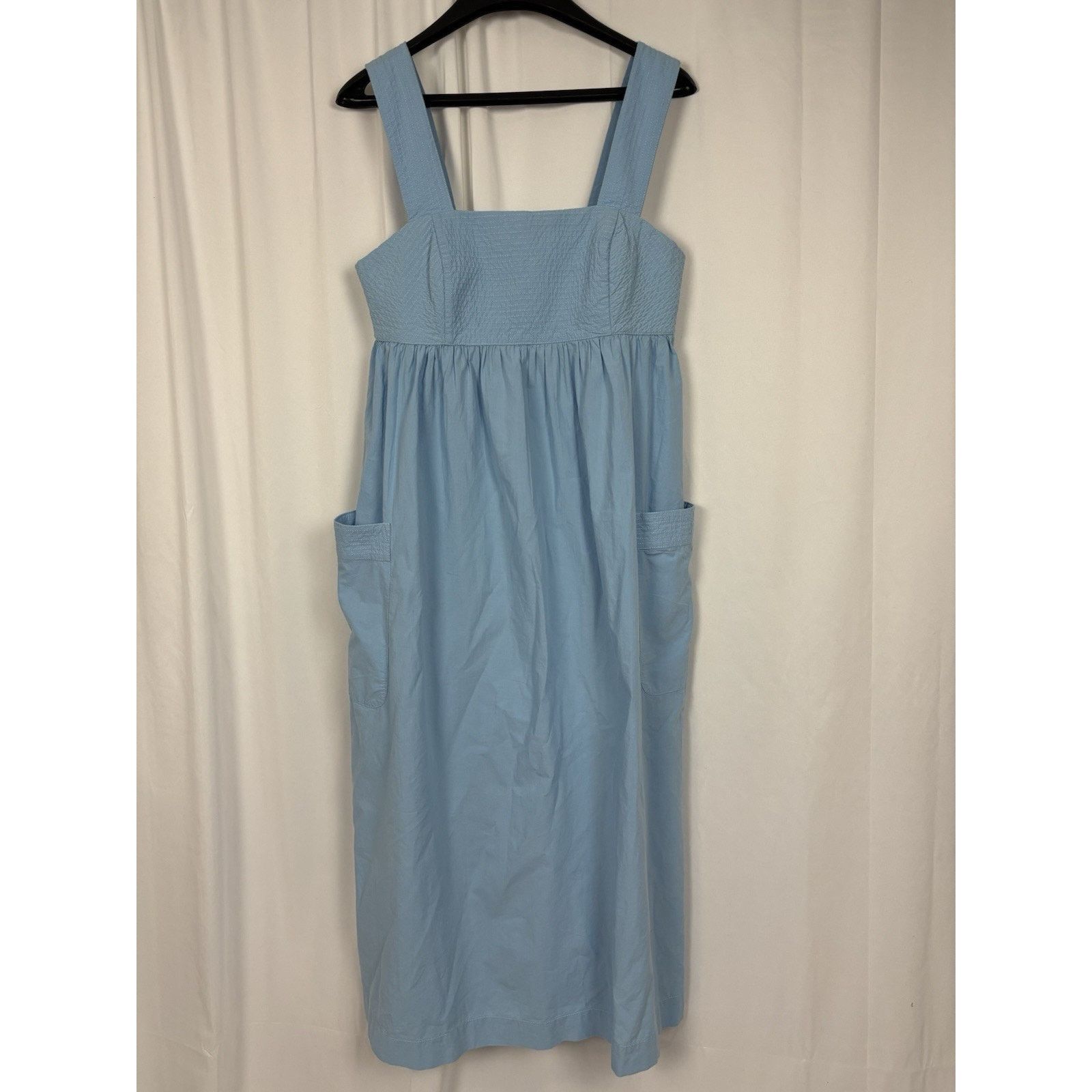 Madewell Madewell Blue Empire Waist Midi Dress Cutout Back Size 4 Size S / US 4 / IT 40 - 1 Thumbnail