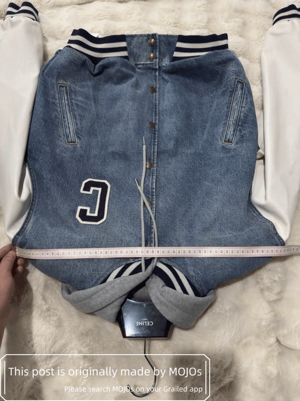 Celine Celine Leather Sleeves Padded Denim Jacket mojos132826 Size US S / EU 44-46 / 1 - 5 Thumbnail