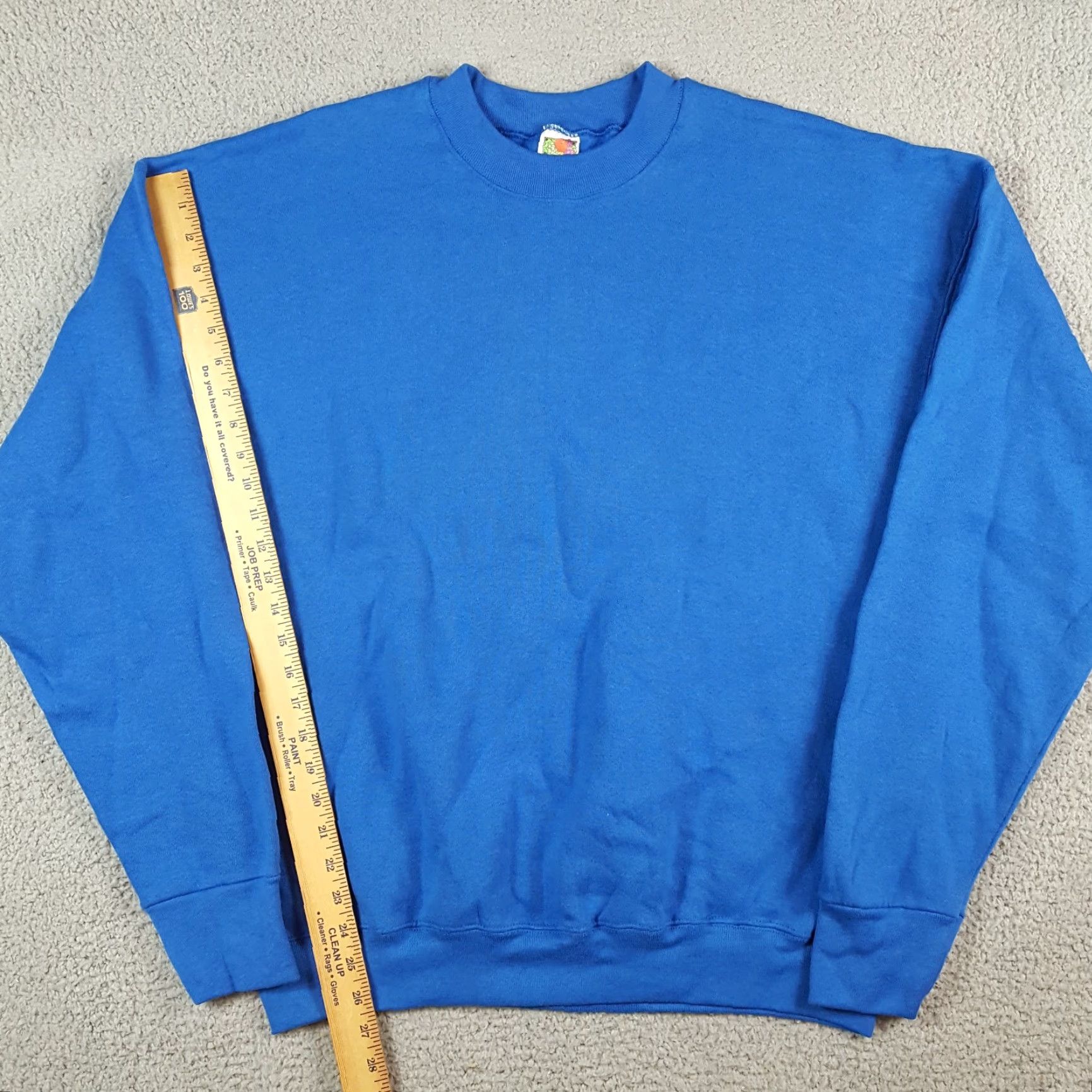 Fruit Of The Loom VINTAGE Royal Blue Pullover Skater Crewneck Size XL Fleece Sweatshirt Size US XL / EU 56 / 4 - 7 Thumbnail