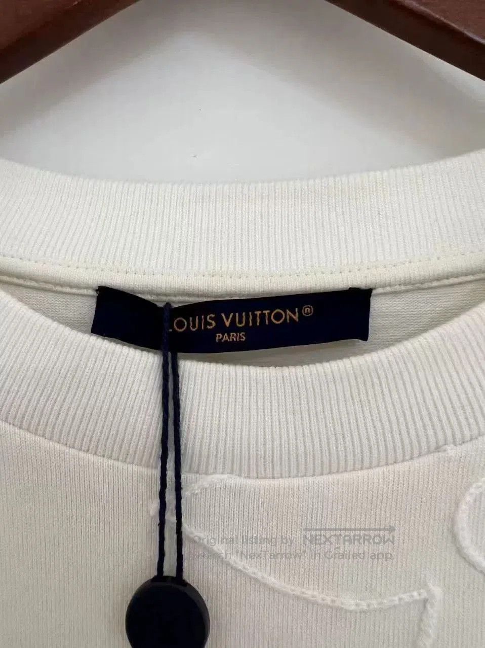 Louis Vuitton Louis Vuitton Off-White Embroidered Logo Tee. Size US XXL / EU 58 / 5 - 4 Thumbnail