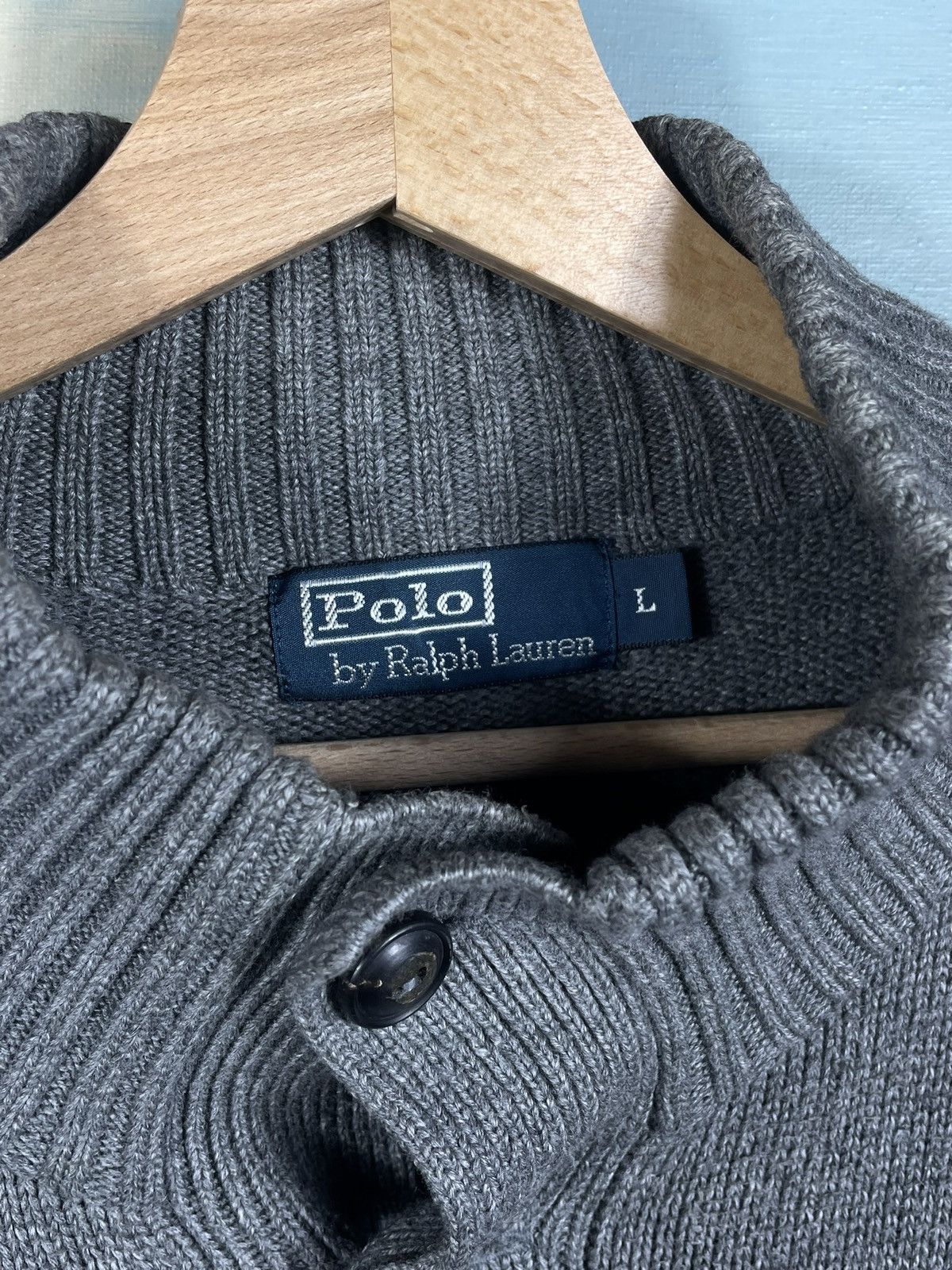 Designer × Polo Ralph Lauren × Ralph Lauren Ralph Lauren Grey Pull Knitwear Retro 90s Half Old Money Size US L / EU 52-54 / 3 - 6 Thumbnail
