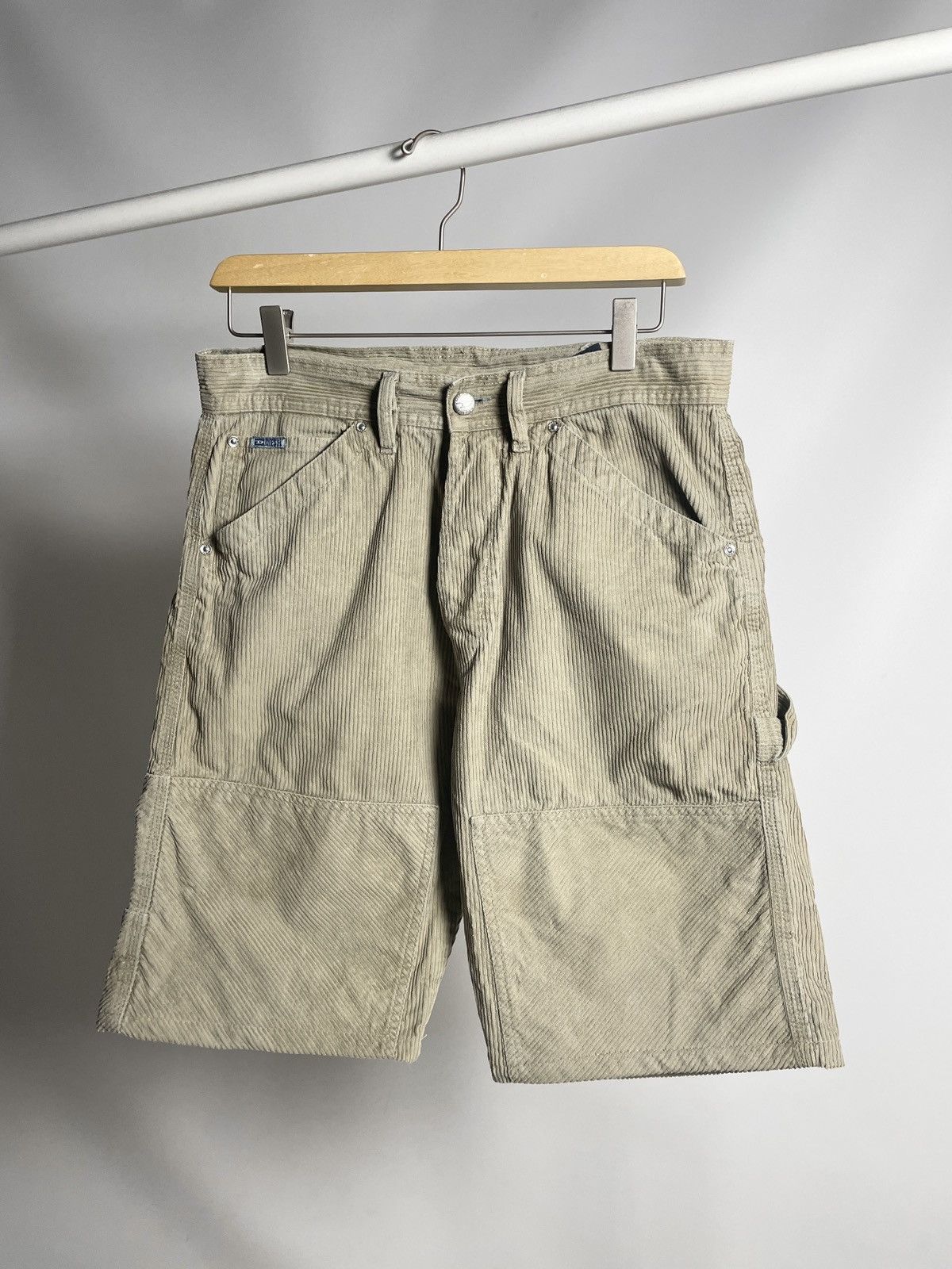 Diesel × Diesel Black Gold × Vintage VINTAGE 👁️ Diesel Velvet double knee carpenter Beige Shorts Size US 29 - 3 Thumbnail