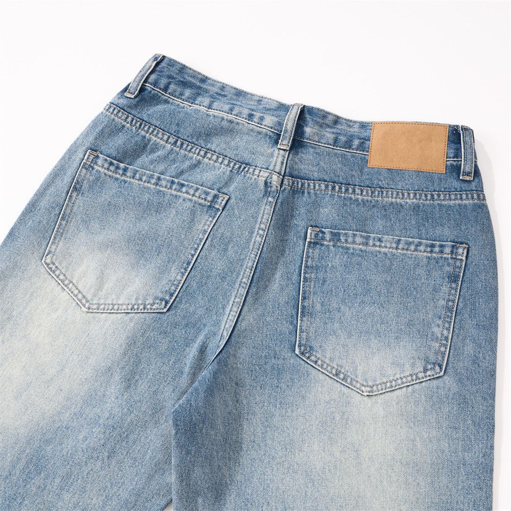 Jean Retro men's loose casual distressed washed gradient jeans Size US 32 / EU 48 - 3 Thumbnail