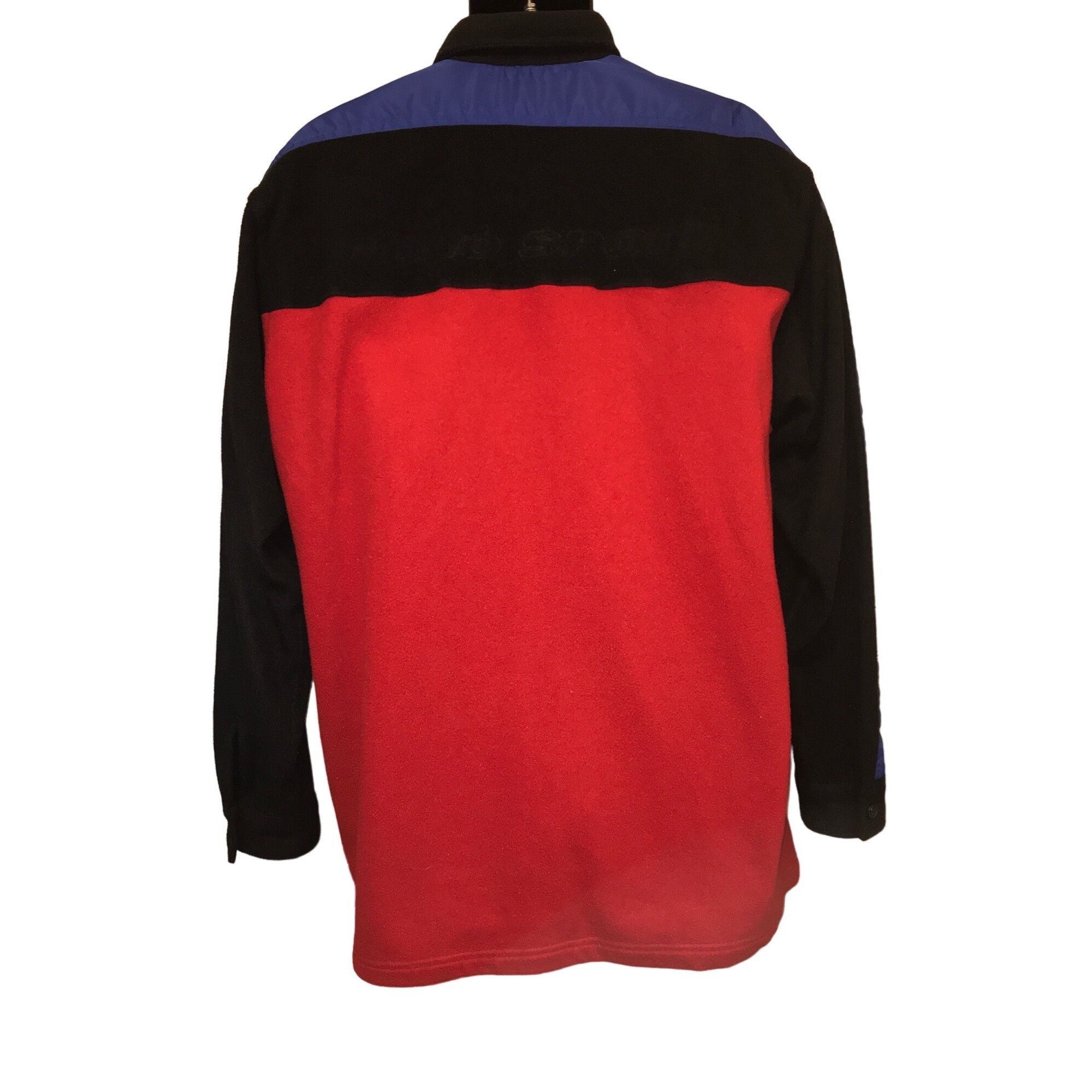 Vintage Polo Sport Men's Red/Black/Blue Fleece Poly Button Shacket Size US XL / EU 56 / 4 - 2 Thumbnail