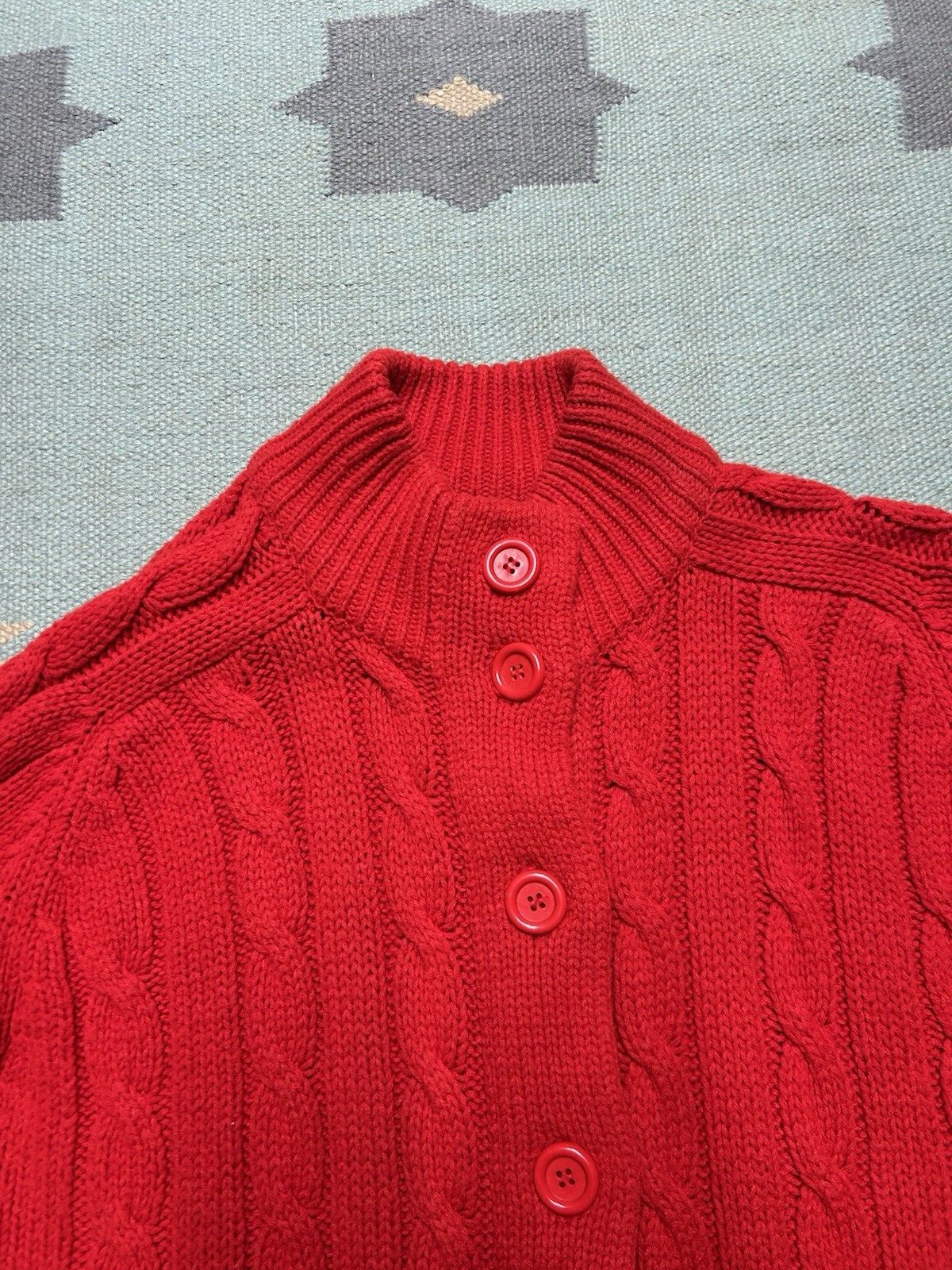 Vintage 70s button front sweater acrylic Sears cable knit women’s L Size L / US 10 / IT 46 - 3 Thumbnail