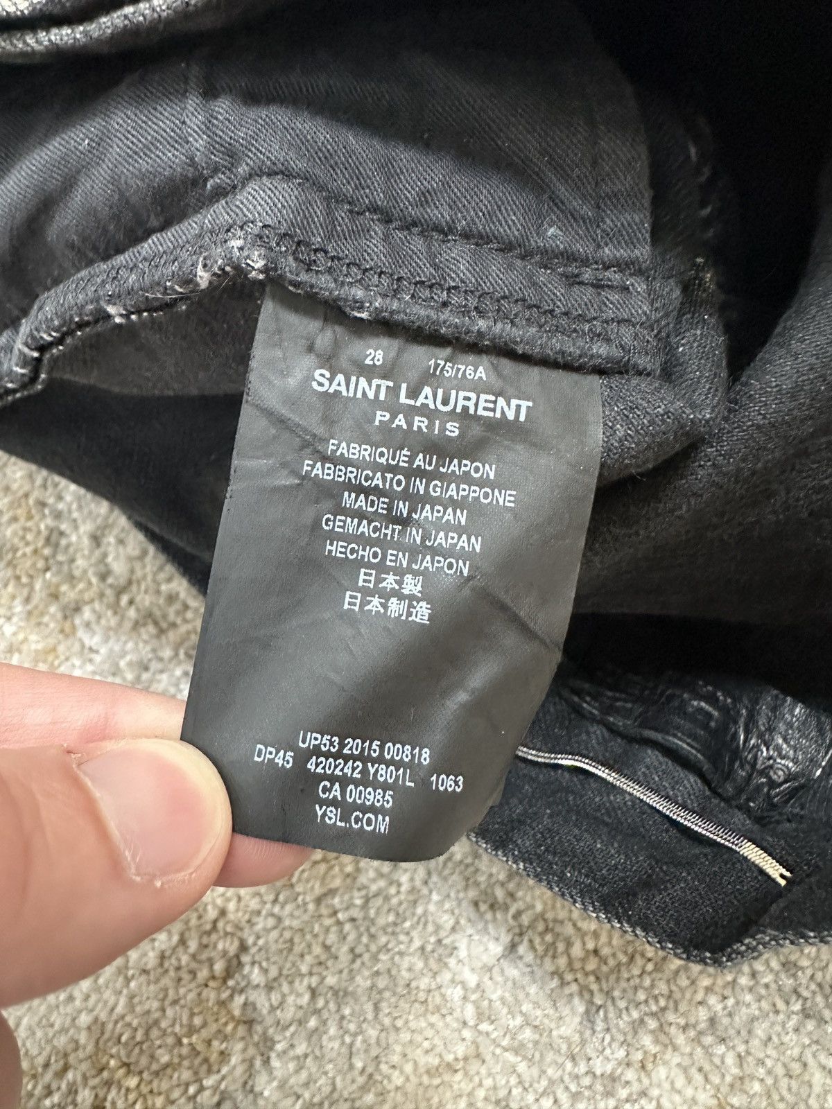 Saint Laurent Paris 16SS Bleach Crash Denim Size US 28 / EU 44 - 10 Thumbnail