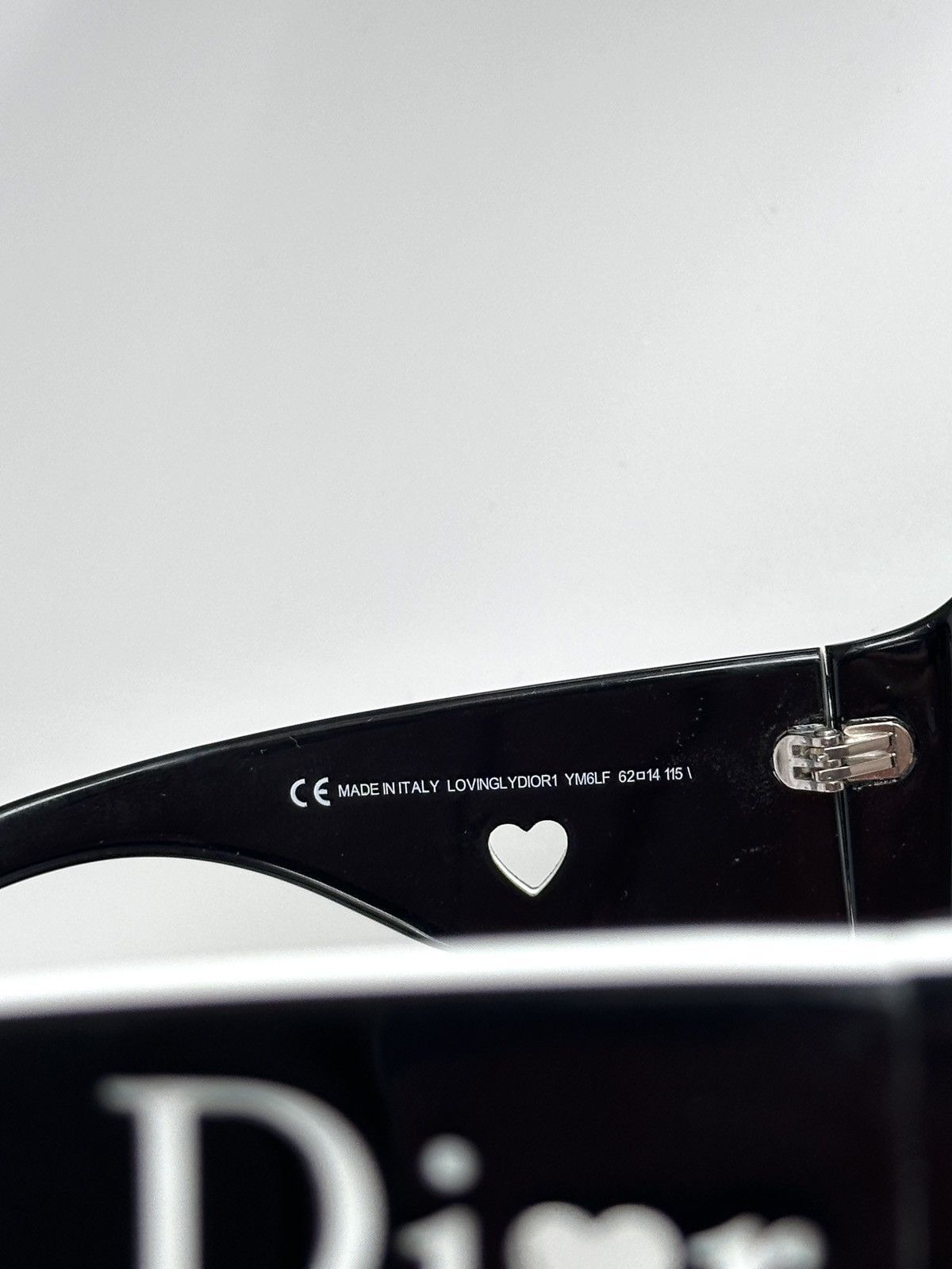 Dior DIOR Heart Logo LovinglyDior 1 Sunglasses Black Y2K Size ONE SIZE - 8 Thumbnail