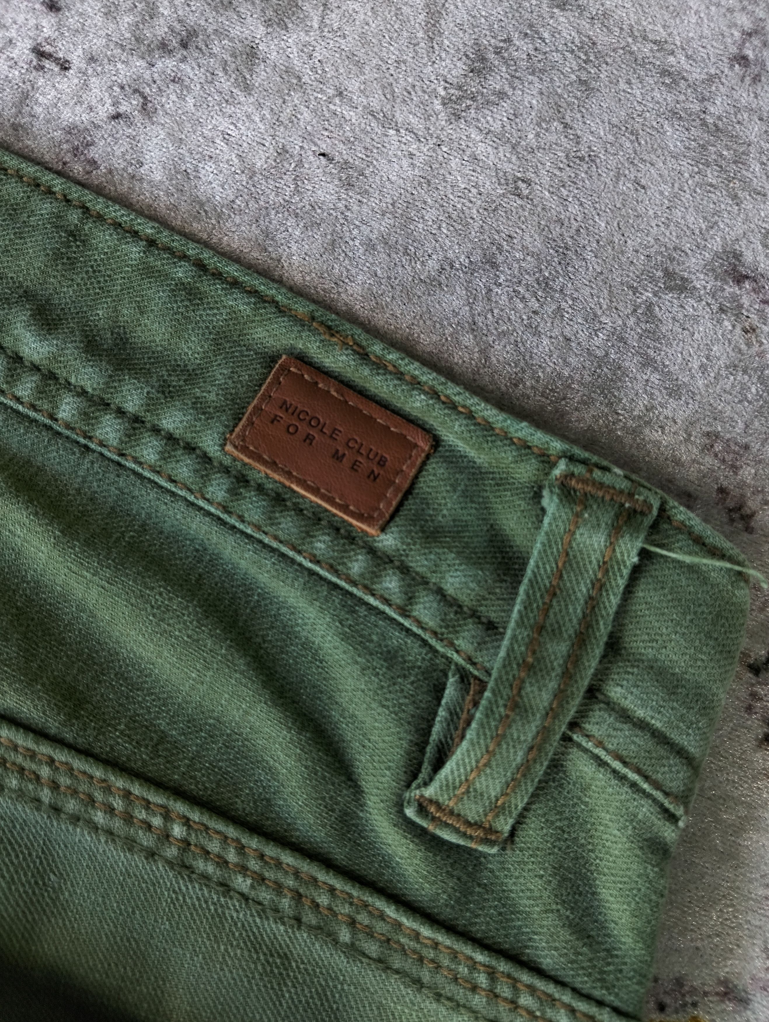 Nicole Club Nicole Club For Men Slim Green Whiskers Low Rise Jeans Size US 31 - 11 Thumbnail
