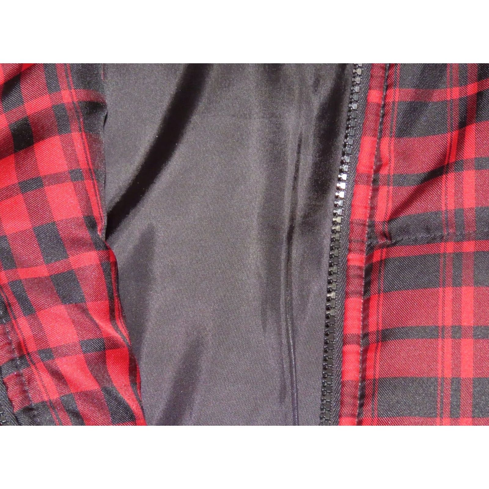 Chaps Chaps Women's M Puffer Vest Red Black Plaid Full Zip Faux Fur Collar Pockets Vest Size M / US 6-8 / IT 42-44 - 8 Thumbnail