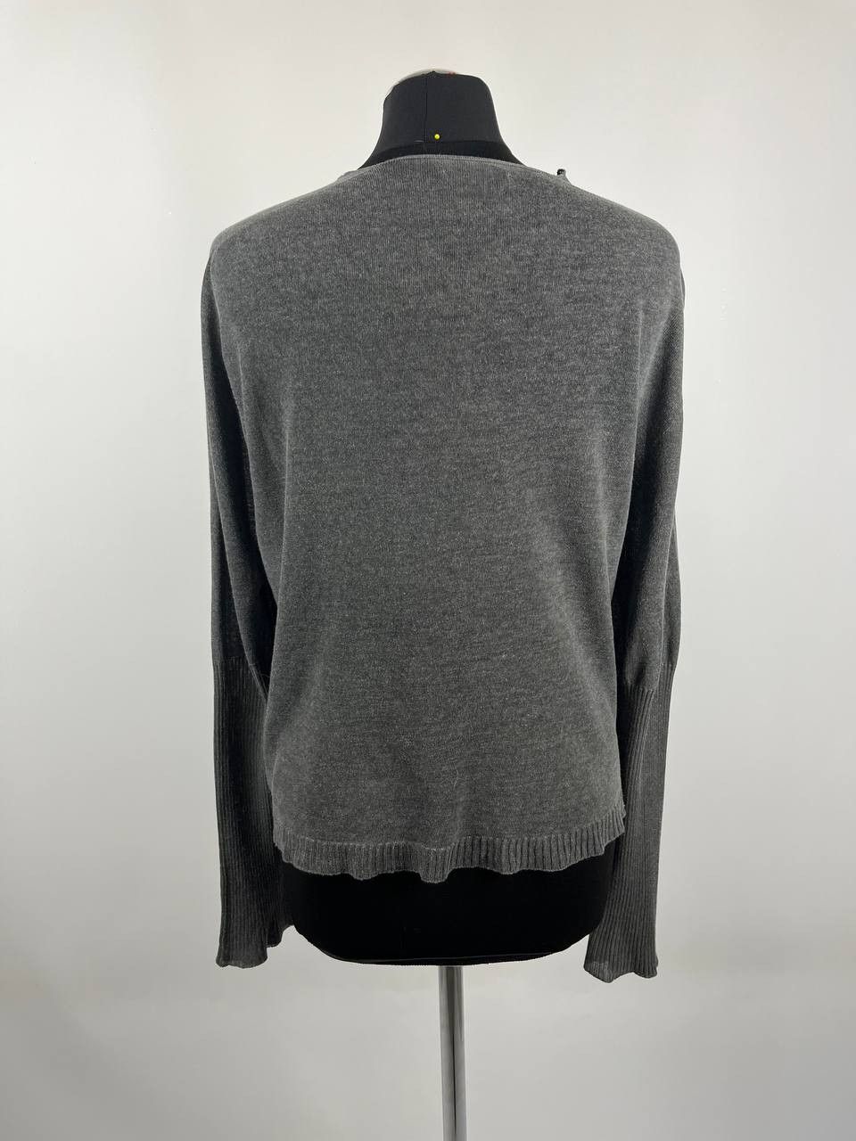 OSKA OSKA Gray V-Neck Cardigan Button Down Lagenlook Knitwear Size XS / US 0-2 / IT 36-38 - 3 Thumbnail