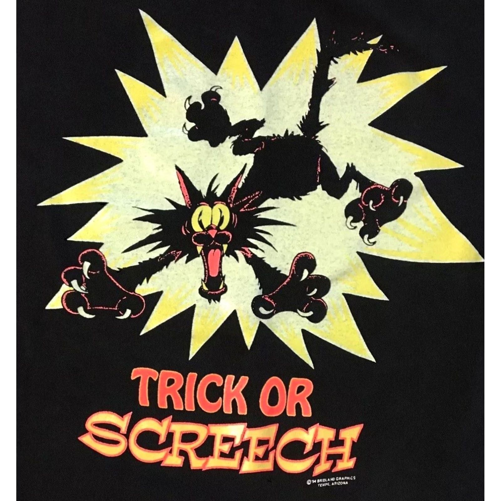 Vintage VINTAGE Screech Cat Faded Distress Halloween Shirt S Funny Animal Cartoon Grunge Shirt Mens Black 90s``` Size US S / EU 44-46 / 1 - 2 Thumbnail