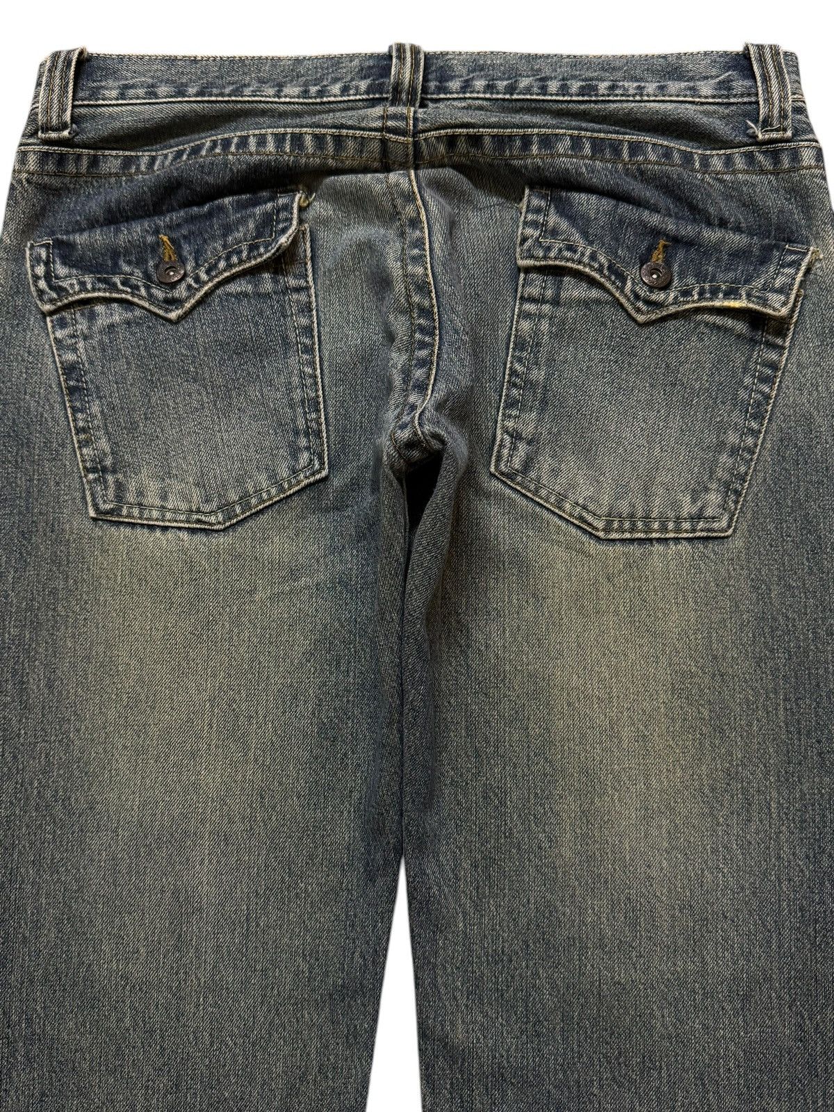 Full Count & Co. Vintage Japanese Brand Blue Faded Wash Distressed Loose Fits Size US 32 / EU 48 - 4 Thumbnail