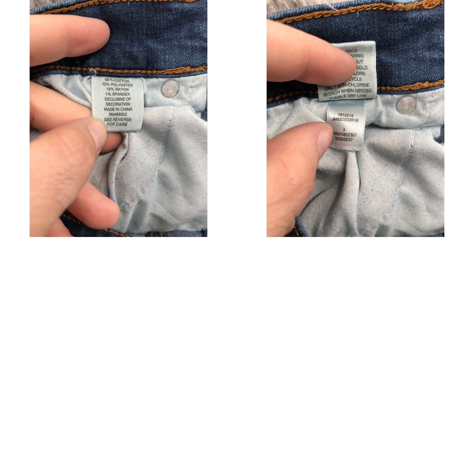 Denime Mudd Skinny Jeans Size 3 Juniors Mid Rise Dark Wash Blue Denim Distressed Size 26" / US 2 / IT 38 - 9 Thumbnail