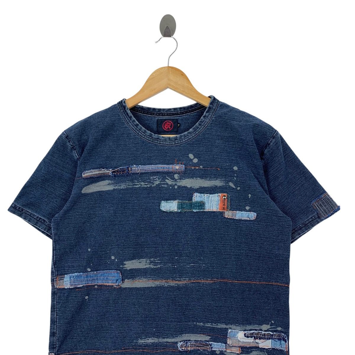 Vintage Vintage AUSTERE INDIGO Patchwork Japanese Band Shirt Size US M / EU 48-50 / 2 - 2 Thumbnail