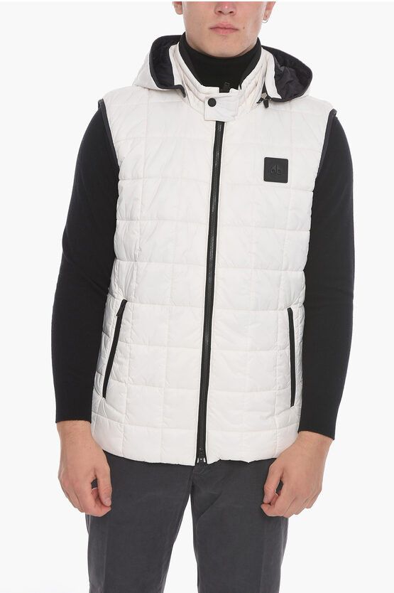 image of Moose Knuckles Richmond Padded Vest With Removable Hood in White, Men's (Size Medium)