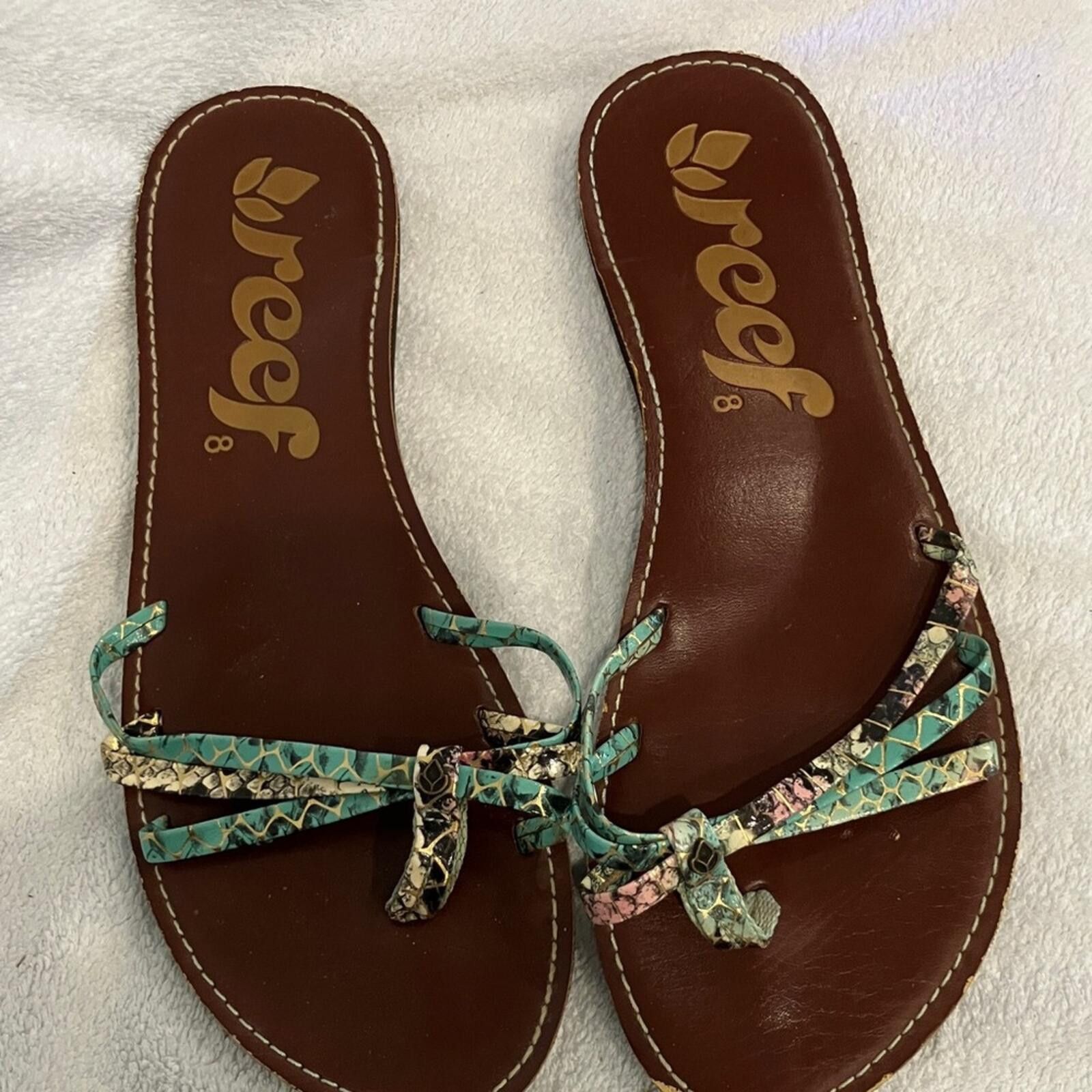 REEF Reef Women's Brown and Multicolor Sandals Size US 8 / IT 38 - 1 Thumbnail