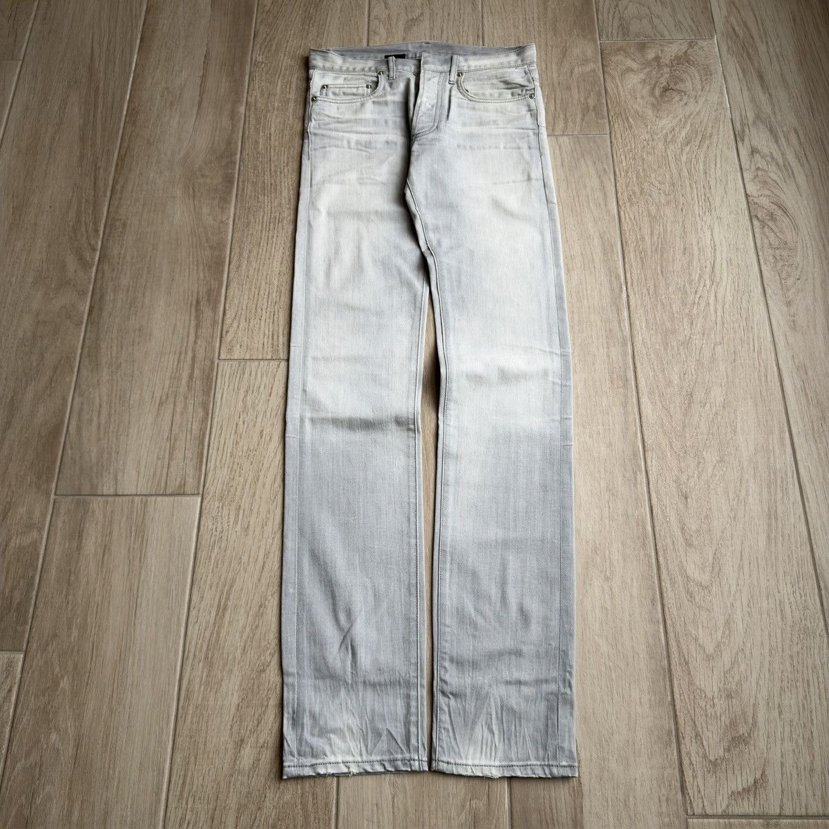 Dior Homme SS2006 Hedi Slimane Light Grey Skinny Denim Jeans Size US 28 / EU 44 - 1 Thumbnail