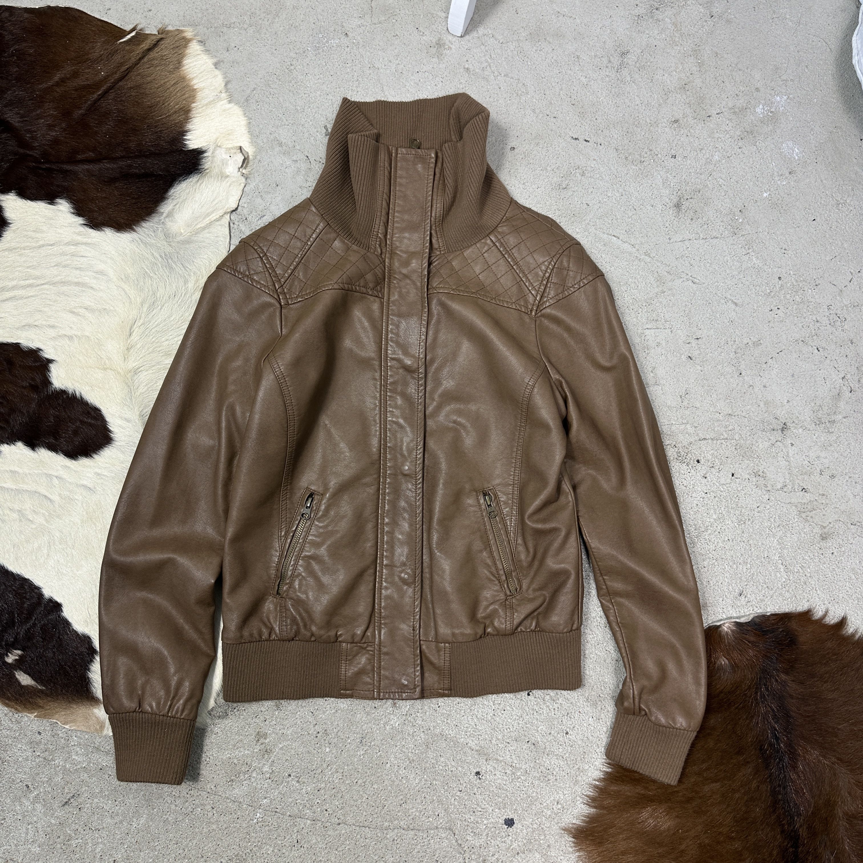 Vintage Vintage Leather Biker Moto Racing Brown Jacket 00s Size US M / EU 48-50 / 2 - 6 Thumbnail