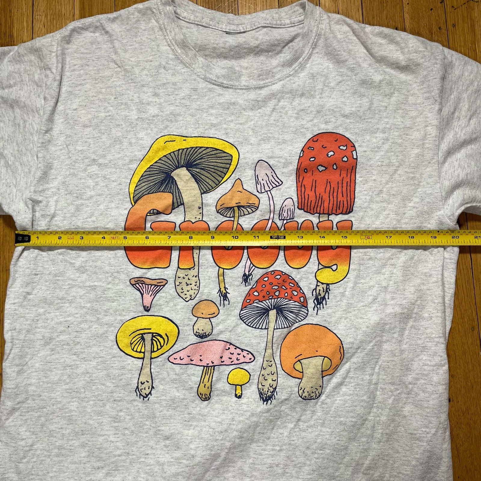 Vintage Vintage Trippy Mushrooms Fungi Psychedelic Grey T Shirt Size US M / EU 48-50 / 2 - 3 Thumbnail