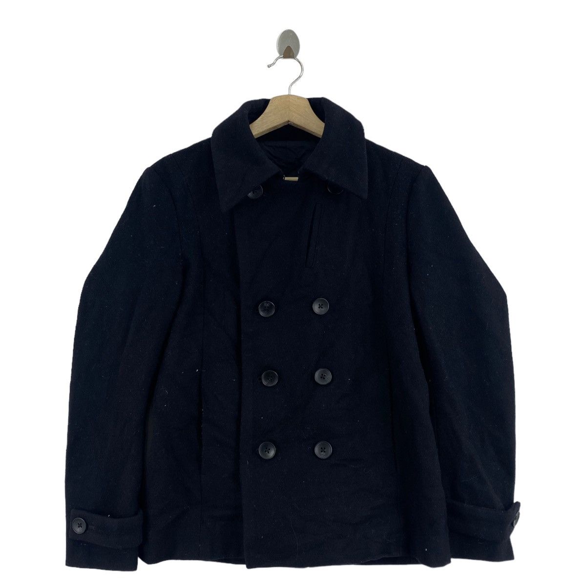 Japanese Brand STUDIOUS Japanese Brand Wool Black Coat Size US S / EU 44-46 / 1 - 1 Thumbnail