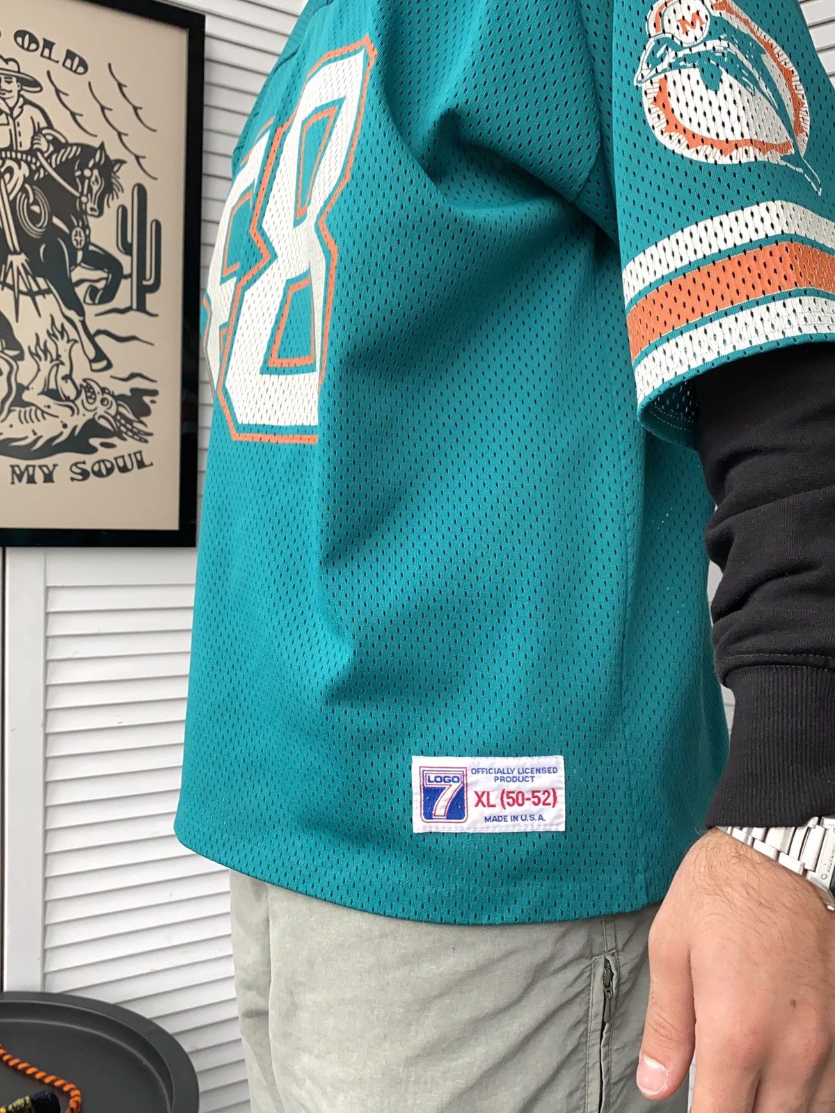 Logo 7 × NFL × Vintage Vintage 90s Miami Dolphins #88 Mike Gesicki Logo7 NFL Jersey Size US XL / EU 56 / 4 - 10 Thumbnail