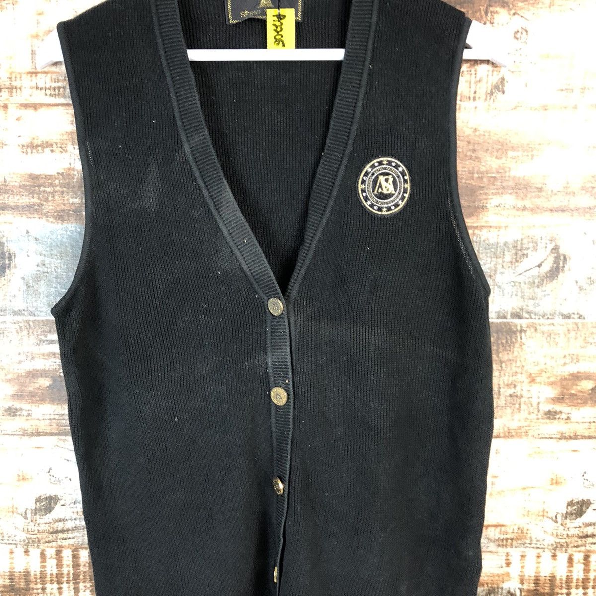 Japanese Brand Serio Mondo Black Vest Knitwear #A2205 Size US L / EU 52-54 / 3 - 5 Thumbnail