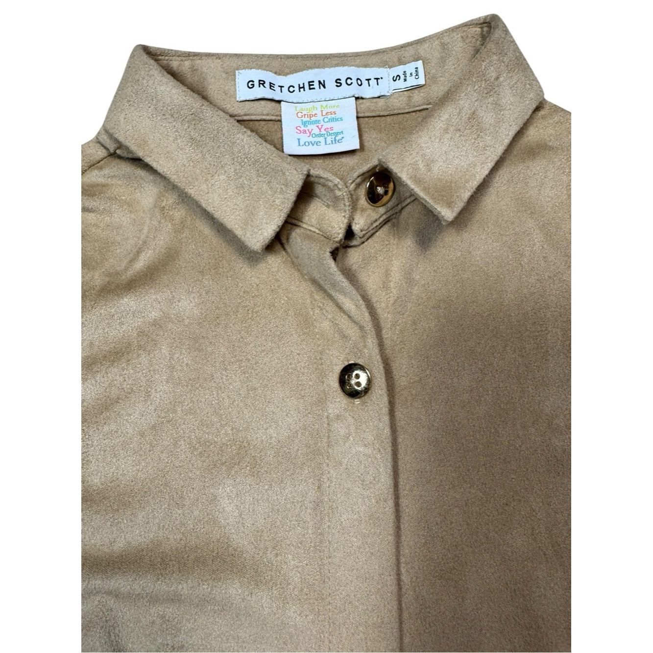 Gretchen Scott Gretchen Scott Faux Suede Button Down Shirt With Ruffle Cuf Size S / US 4 / IT 40 - 6 Thumbnail