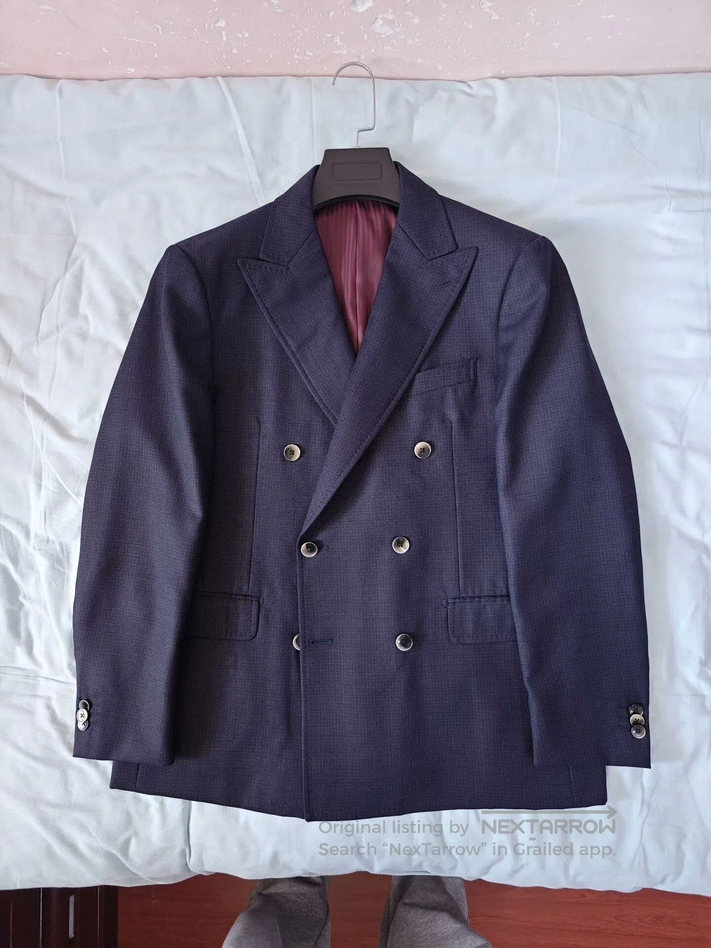 Lardini Custom Double-Breasted Wool Suit. Size US M / EU 48-50 / 2 - 1 Thumbnail