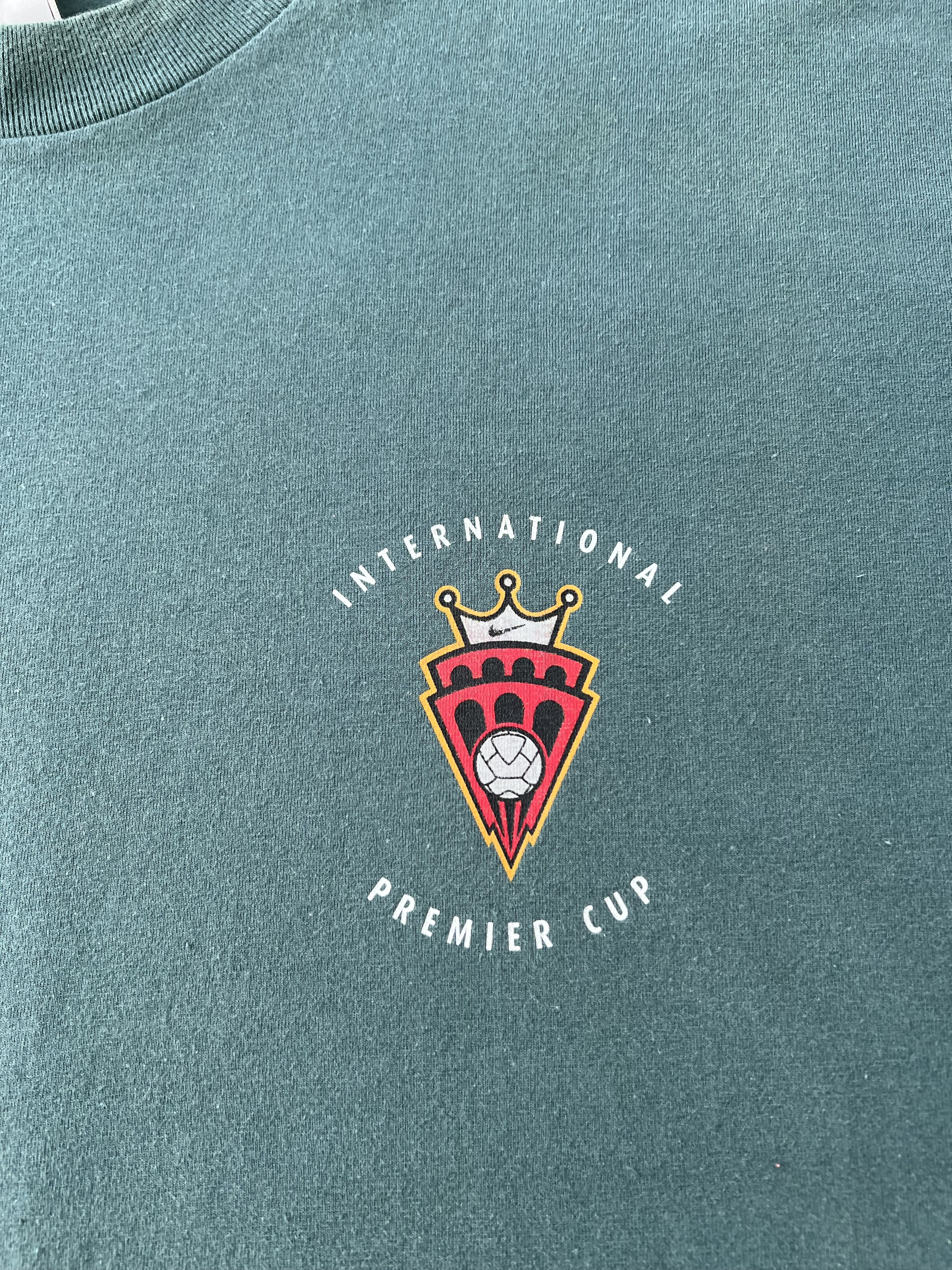 Nike Vintage 90s Nike International Premier Cup Soccer T-shirt Size US L / EU 52-54 / 3 - 8 Thumbnail