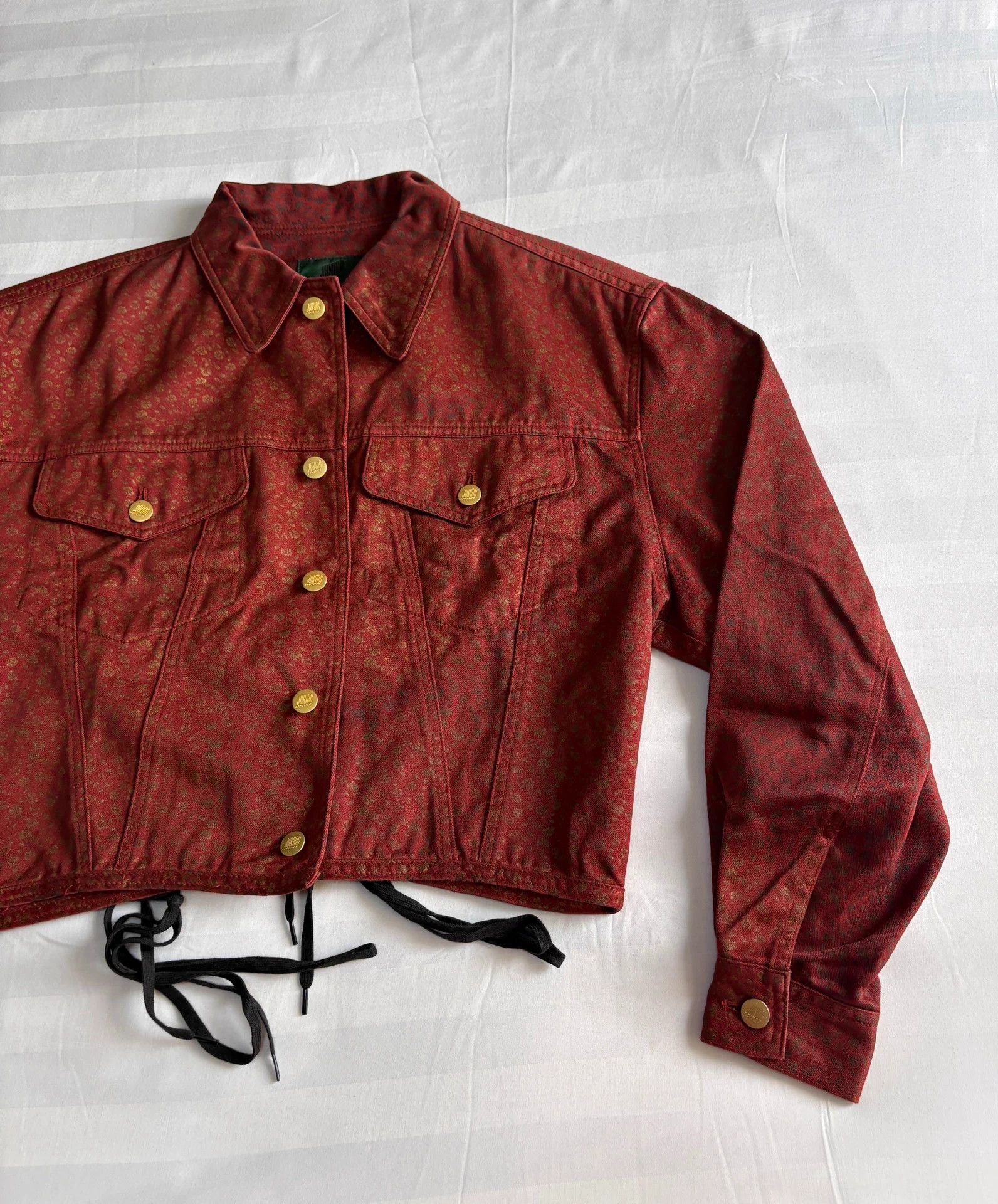 Jean Paul Gaultier JPG Vtg Flower Strap Corset Back Short Wide Jkt Size M / US 6-8 / IT 42-44 - 6 Thumbnail