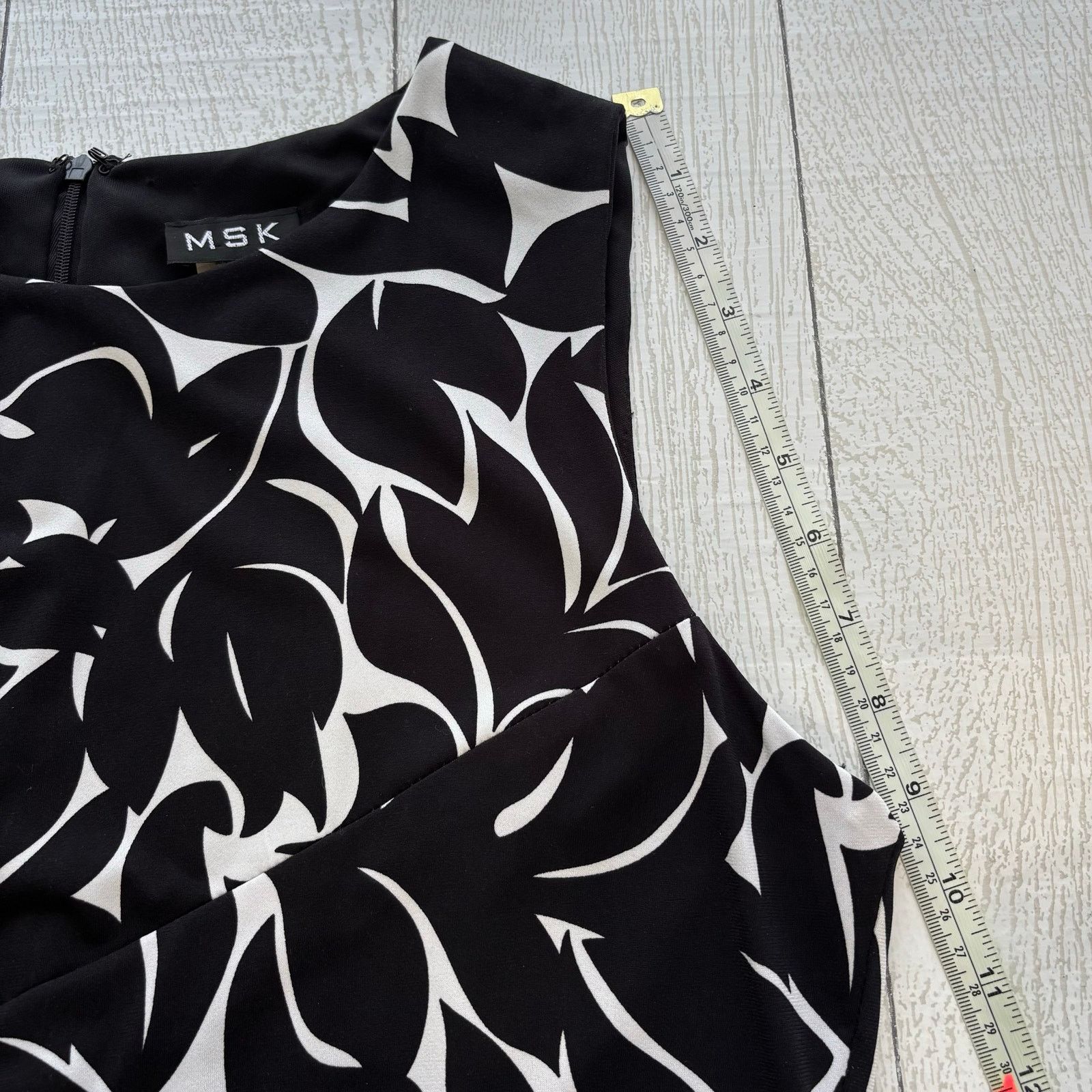 Other MSK Black White Abstract Print Sleeveless Sheath Dress 14 Size XL / US 12-14 / IT 48-50 - 8 Thumbnail