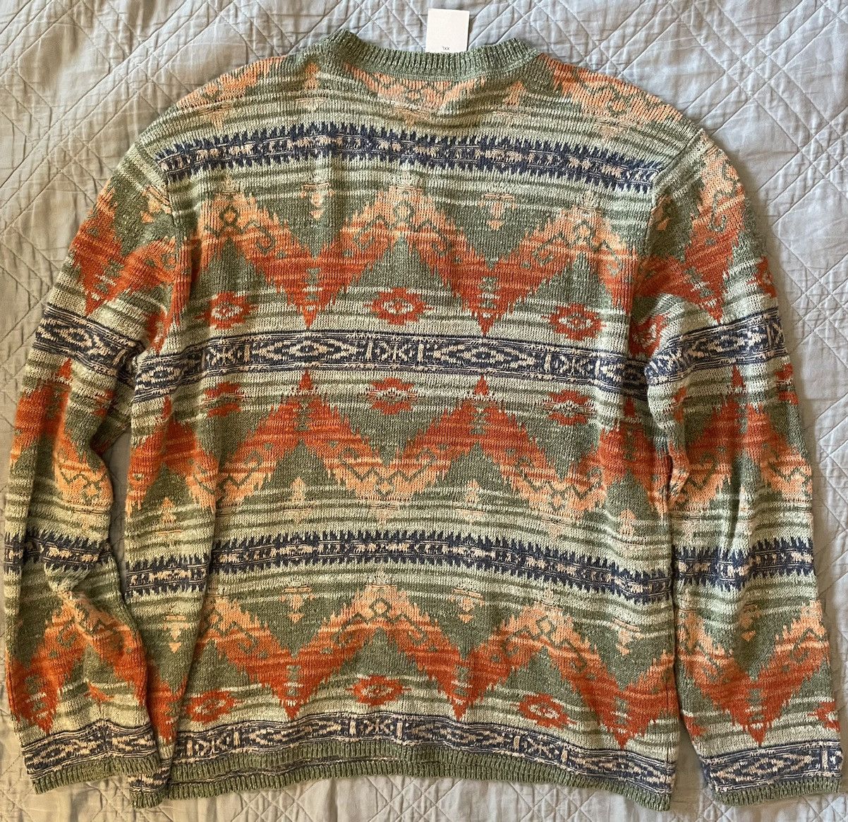 Denim & Supply Ralph Lauren Henley Collar Southwest Print Cotton Sweater Size US XXL / EU 58 / 5 - 4 Thumbnail