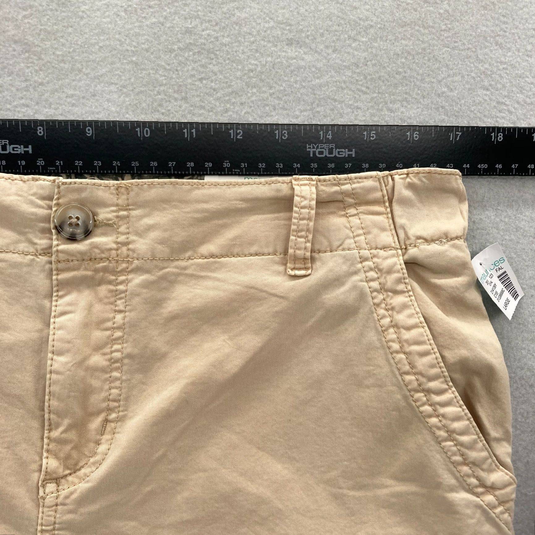 Vintage Maurices Chino Pants Women's Large Beige Stretch Lyocell Straight Leg NWT Size 36" / US 14 / IT 50 - 6 Thumbnail