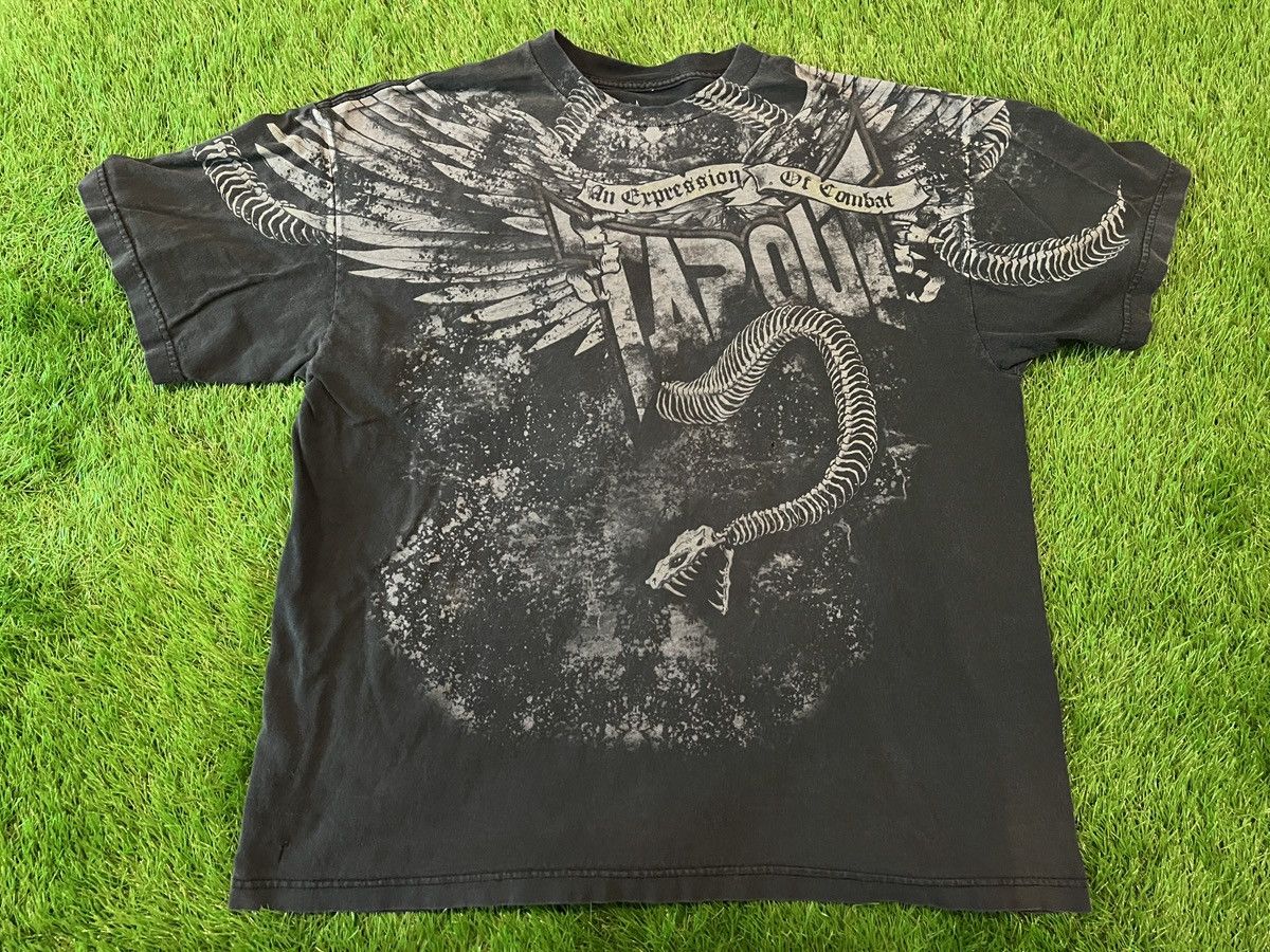 Tapout “An Expression Of Combat” Snake Skeleton Y2K Grunge