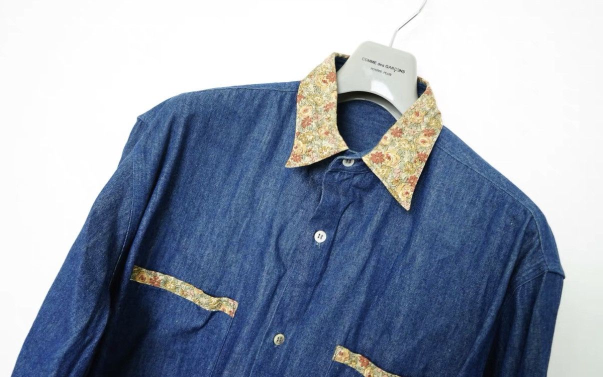 Yohji Yamamoto Yohji Yamamoto Y's For Men Floral Panel Collar Relaxed Shirt Size US M / EU 48-50 / 2 - 3 Thumbnail