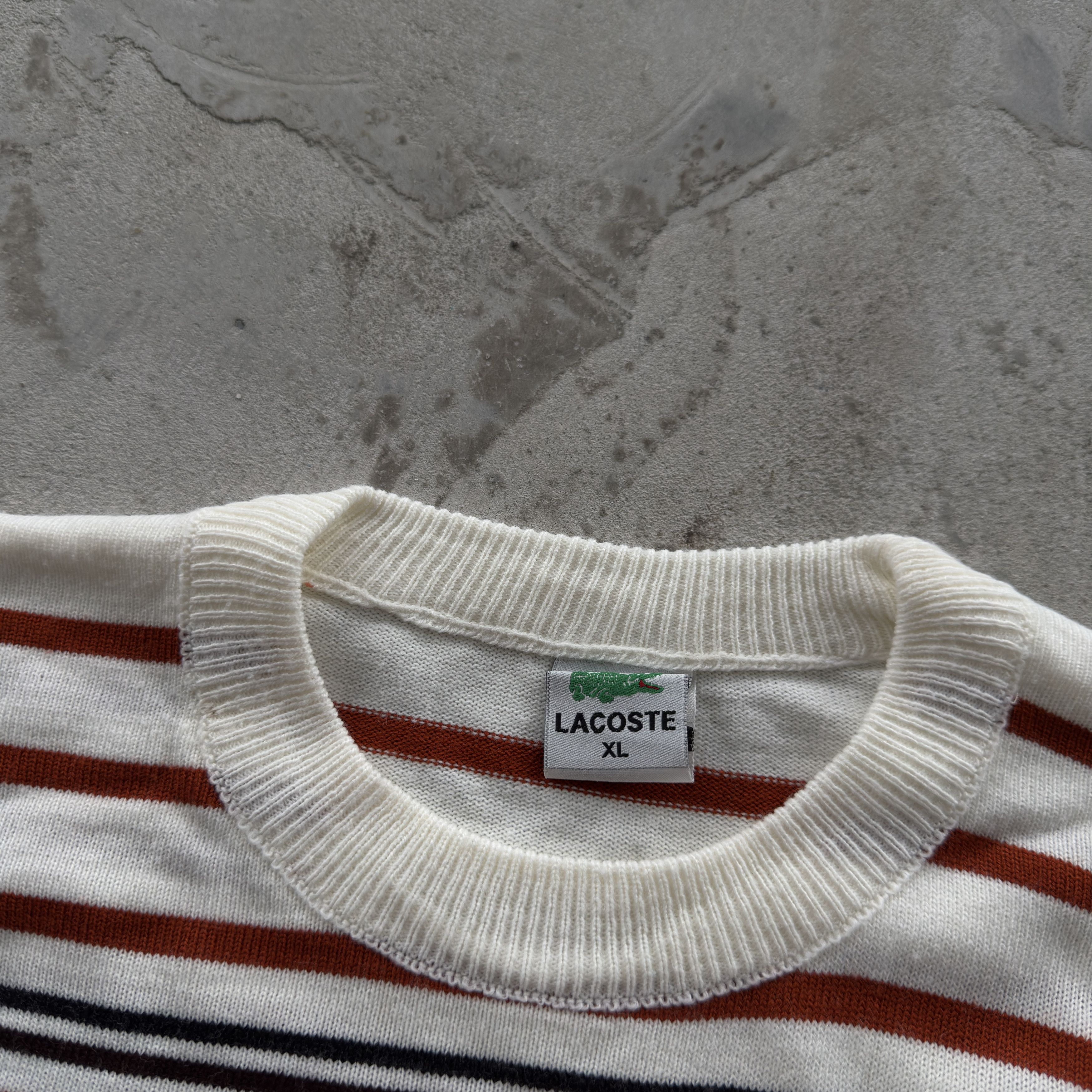 Lacoste Vintage Lacoste Crewneck Striped Sweater Size US XL / EU 56 / 4 - 5 Thumbnail
