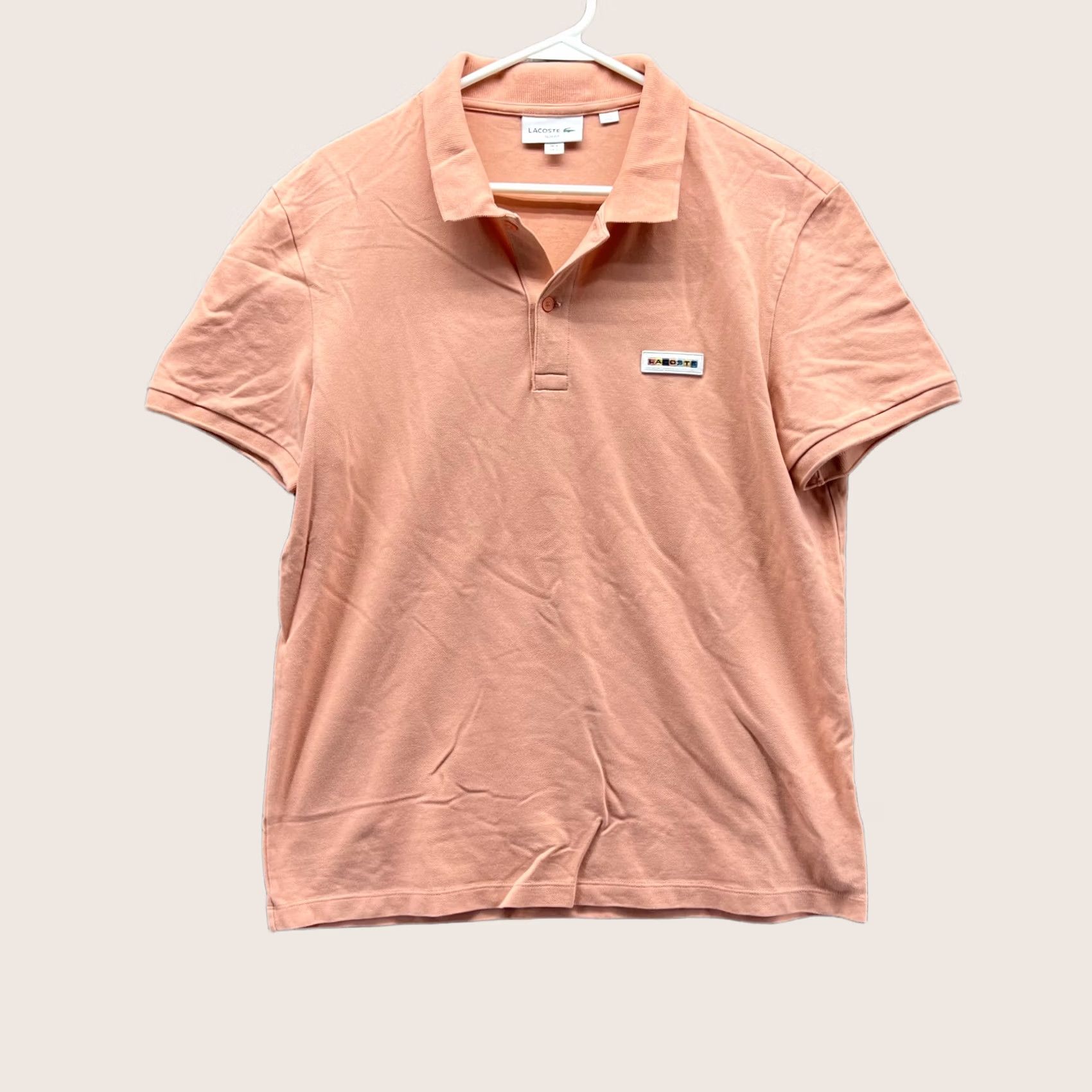 Lacoste VINTAGE Lacoste Polo Shirt Women Large Peach Orange Casual Cotton Slim Fit Preppy Logo Shirt Womens Boys Girls Mens Size L / US 10 / IT 46 - 1 Thumbnail