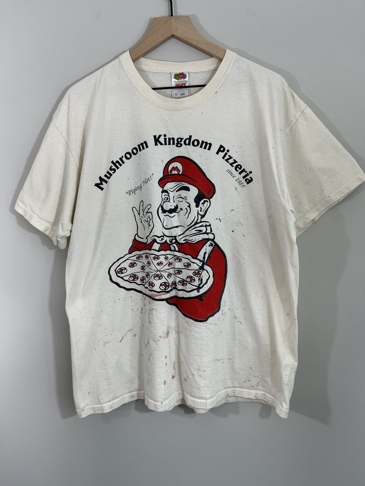 Vintage Super Mario Distressed Stained Pizzeria Tee Size US XL / EU 56 / 4 - 1 Thumbnail