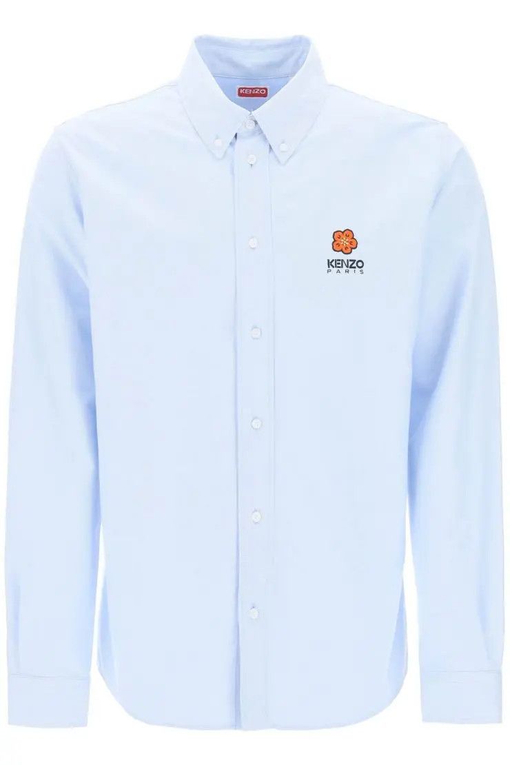 image of Kenzo O1S22I1N0324 Bokè Flower Overshirt In Light Blue, Men's (Size Small)