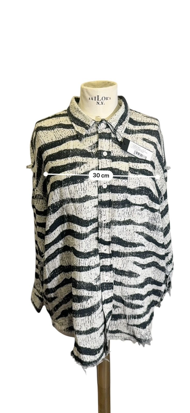 R13 SHREDDED SEAM DROP NECK SHIRT